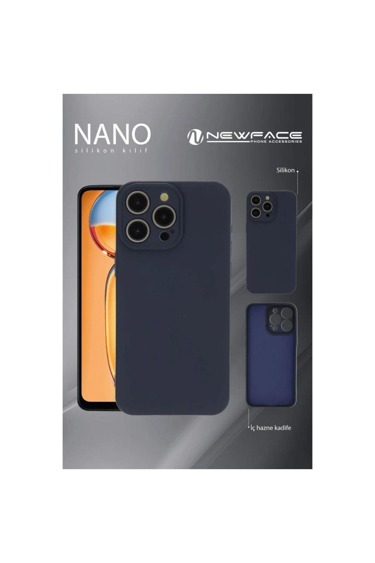NewFace iPhone 11 Pro Max Kılıf Nano içi Kadife Silikon - Mavi uyumlu