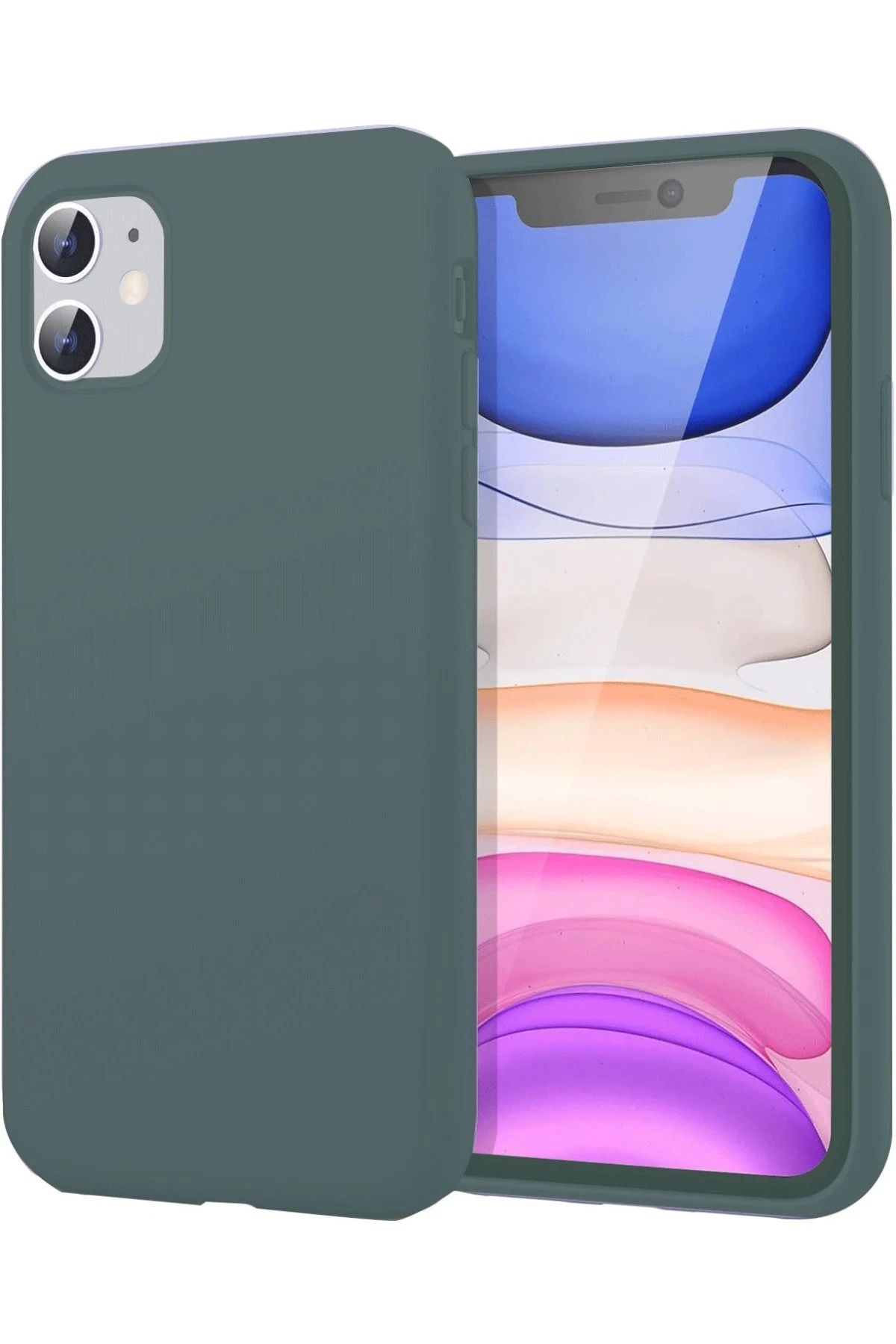 NewFace iPhone 11 Kılıf First Silikon - Koyu Yeşil SVLRS
