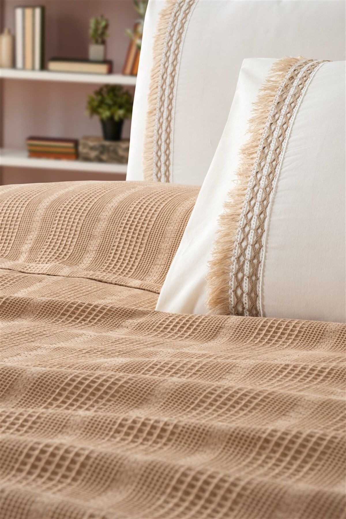 Sevim-Tivoli Double Lace 4 Piece Pike Set Dowry-Melanie-Cappuccino 2
