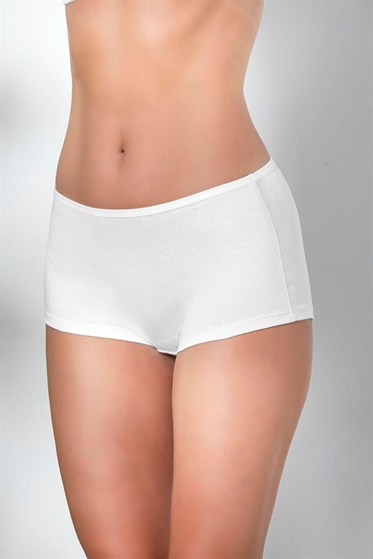 Shop58 Pamuklu Boxer Külot Beyaz