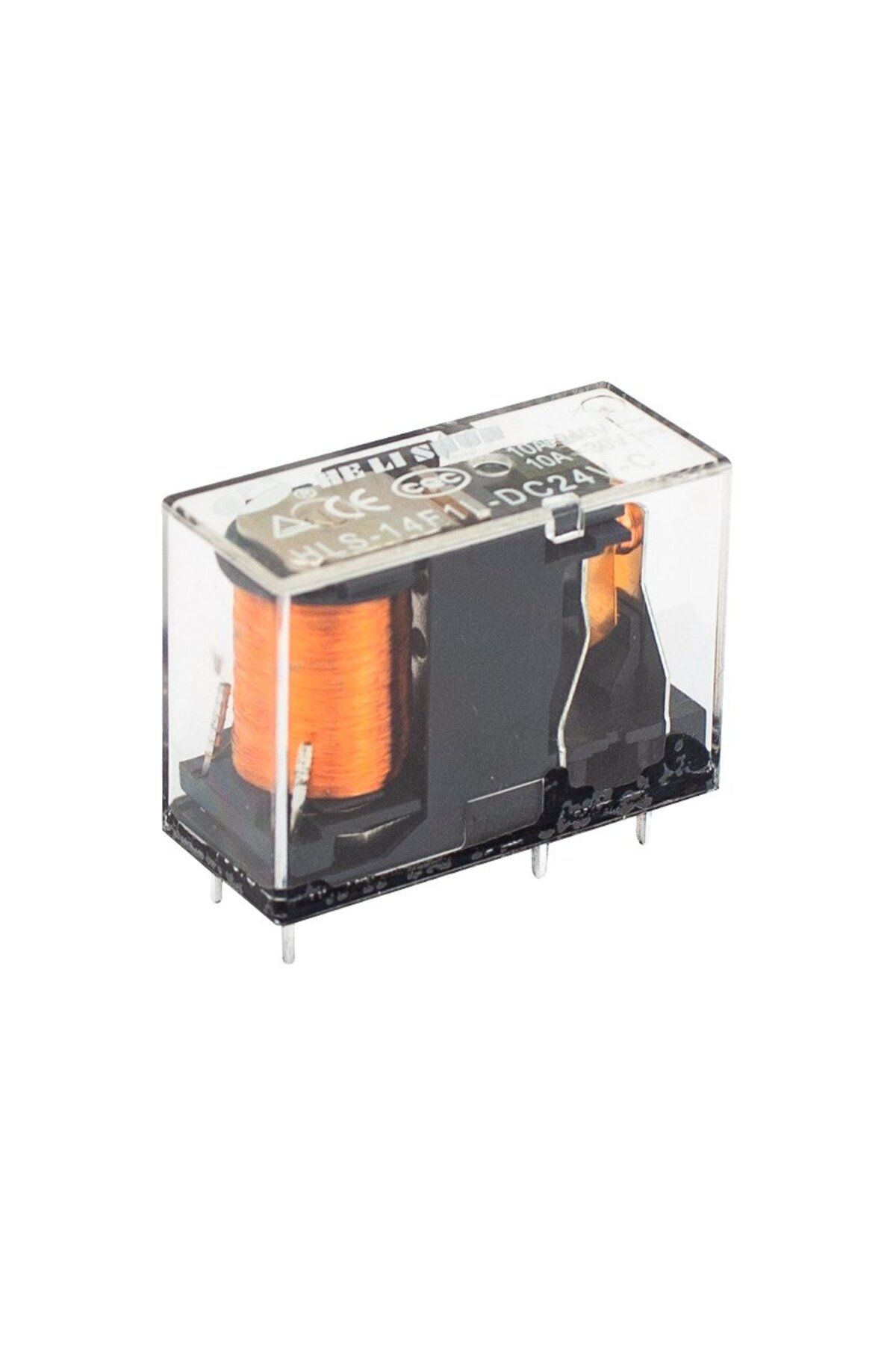 MELFSHOP 24V ROLE TEK KONTAK 5 BACAK 10 AMPER ŞEFFAF