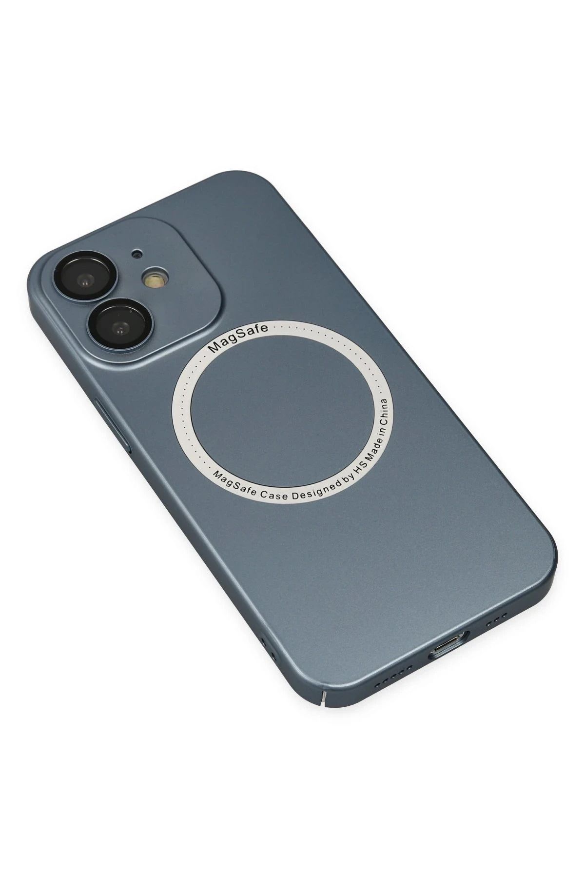 NewFace iPhone 12 Kılıf Jack Magneticsafe Lens Silikon - Sierra Blue NRMSA