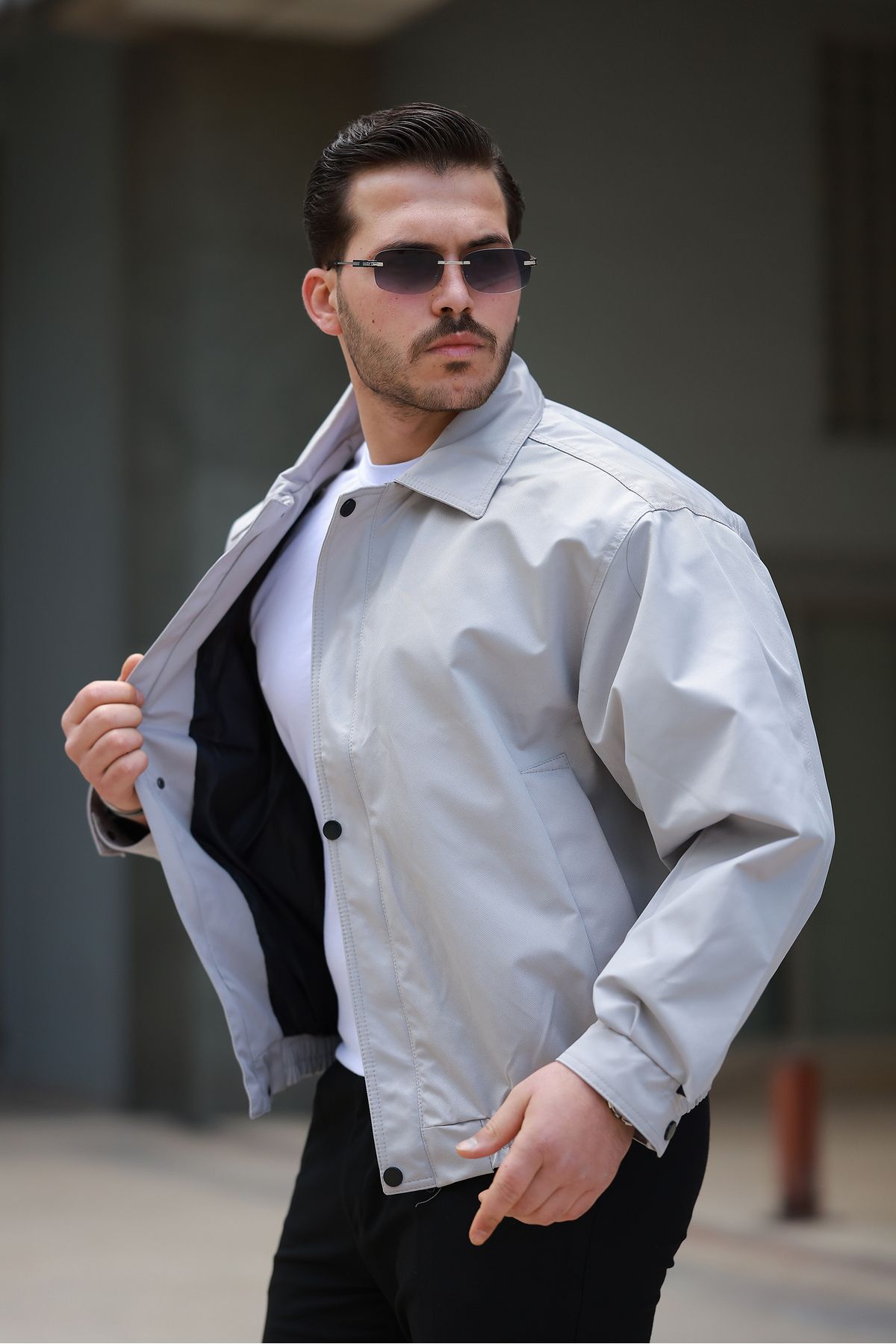 Rogyi Tekstil Yeni Sezon Su Geçirmez Oversize Kalıp Erkek Mevsimlik Ceket