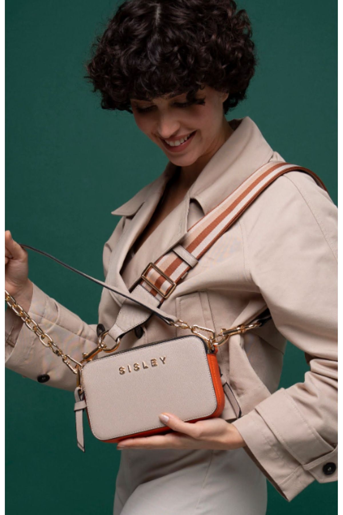Sisley SİSLEY KADIN ÇAPRAZ ÇANTASI C.SLY_070 STD Ten-Turuncu