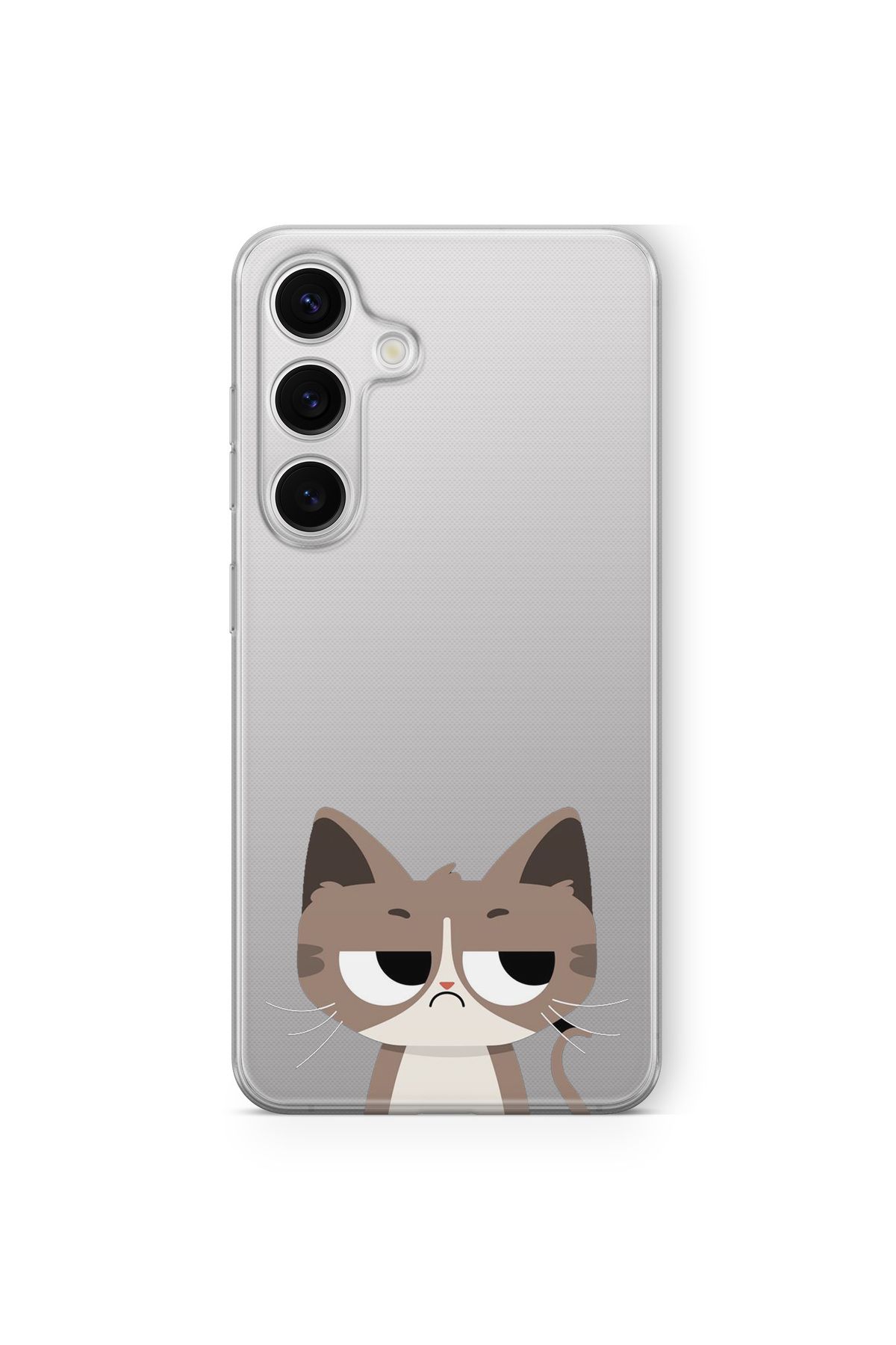 Space Star Samsung Galaxy A05S Uyumlu Kedi Tasarım Baskılı Şeffaf Kılıf