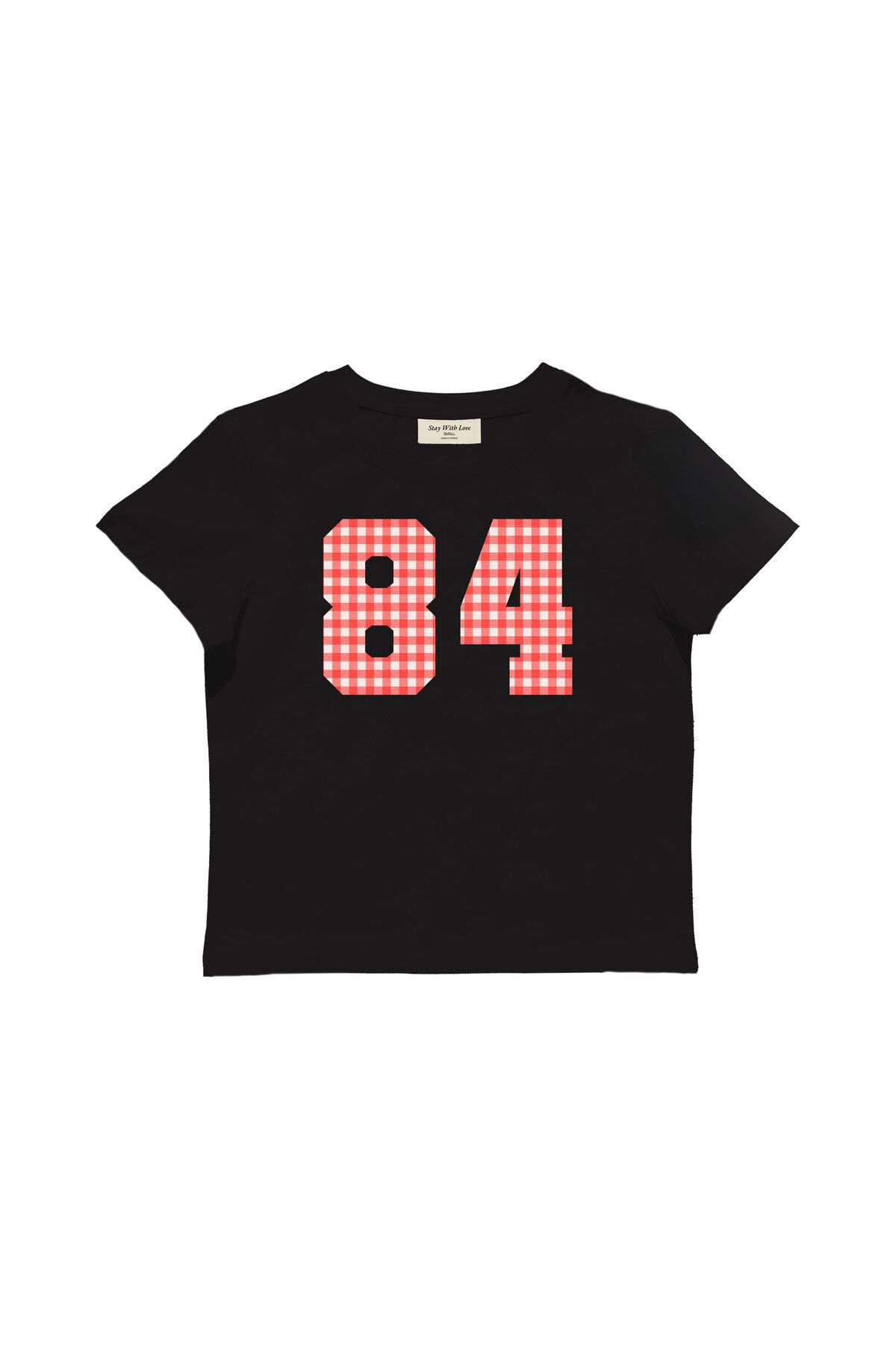 lethestudios 84 Ekose Baskılı Baby Tee Crop Top