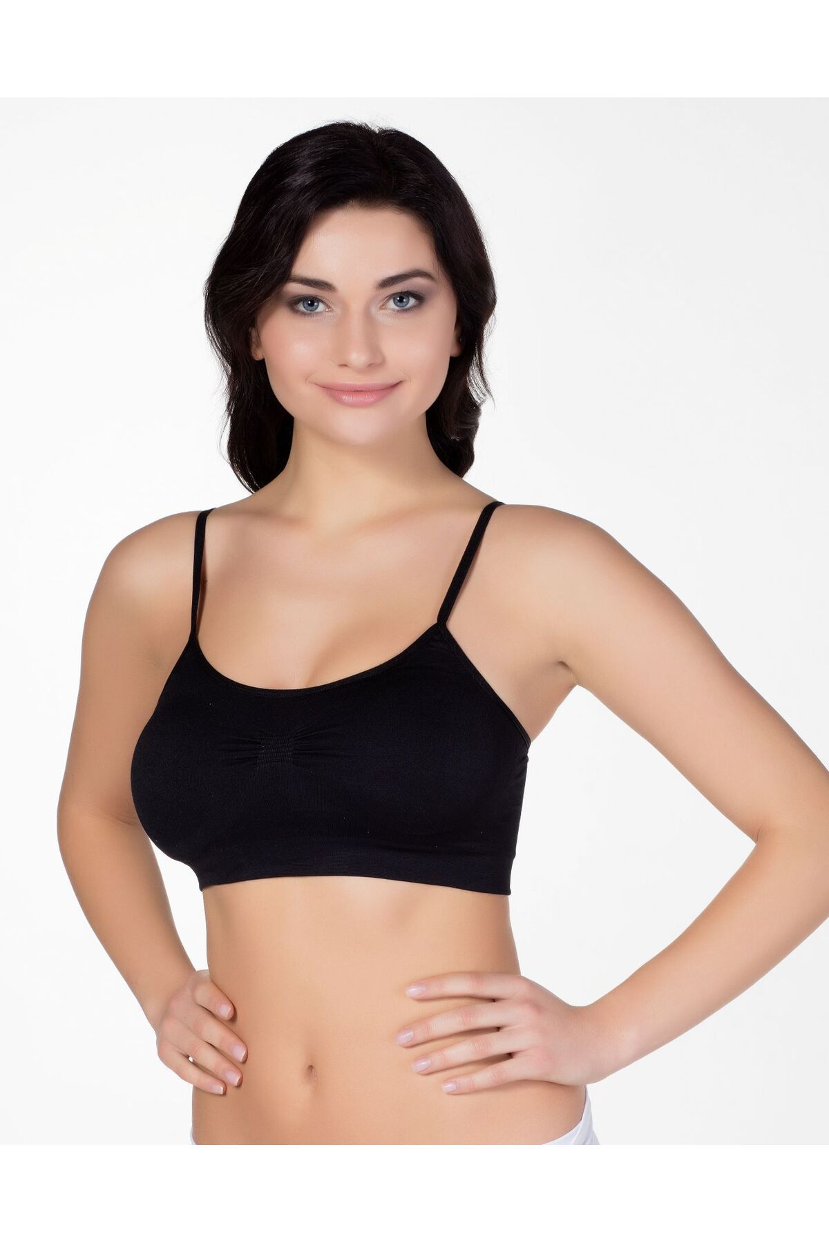 Shop58 İnce Askılı Pedli Bustiyer HC5316 Siyah
