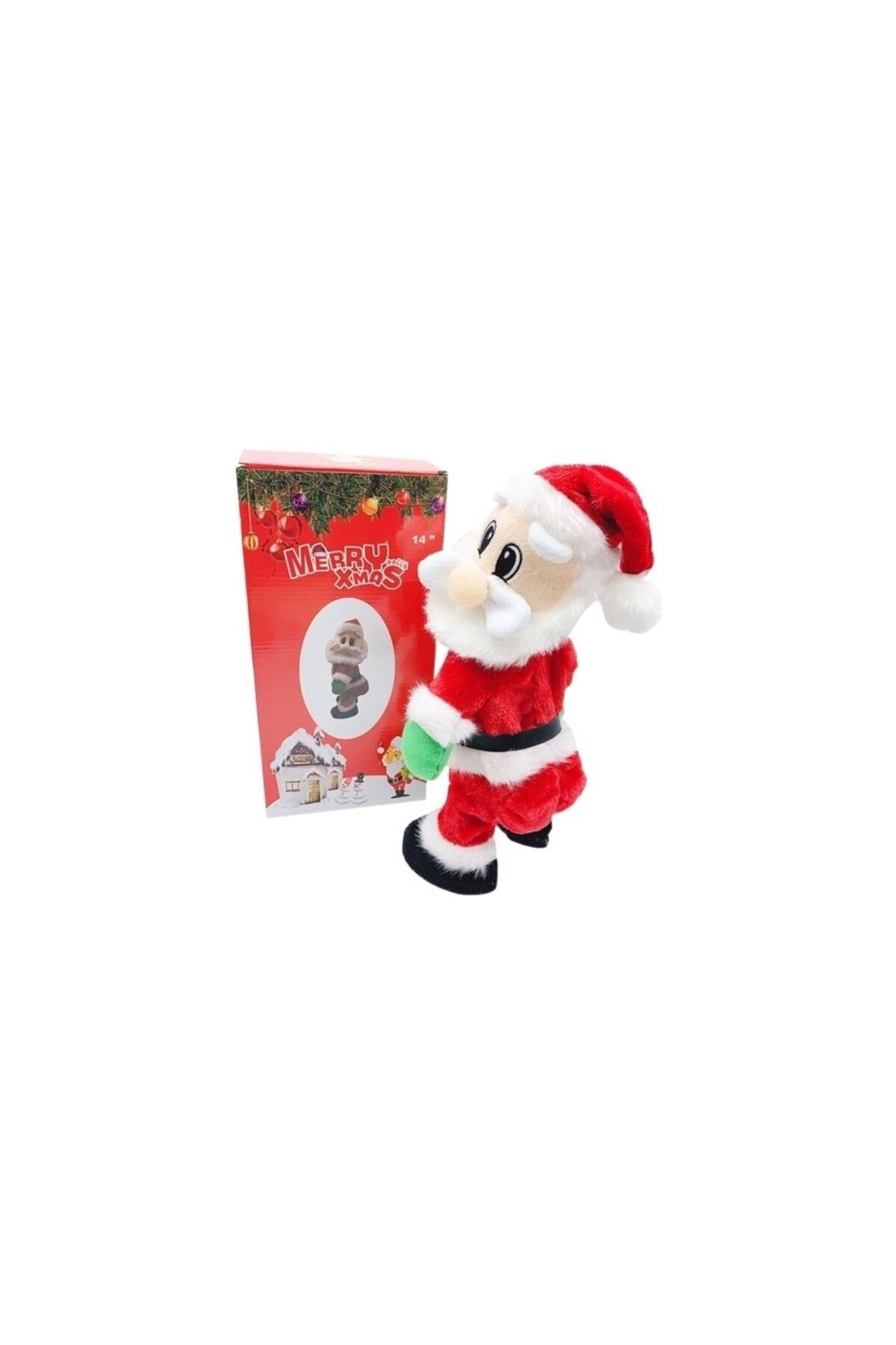 AyShop Sesli Hareketli Dans Eden Yılbaşı Süsü Oyuncak Noel Baba