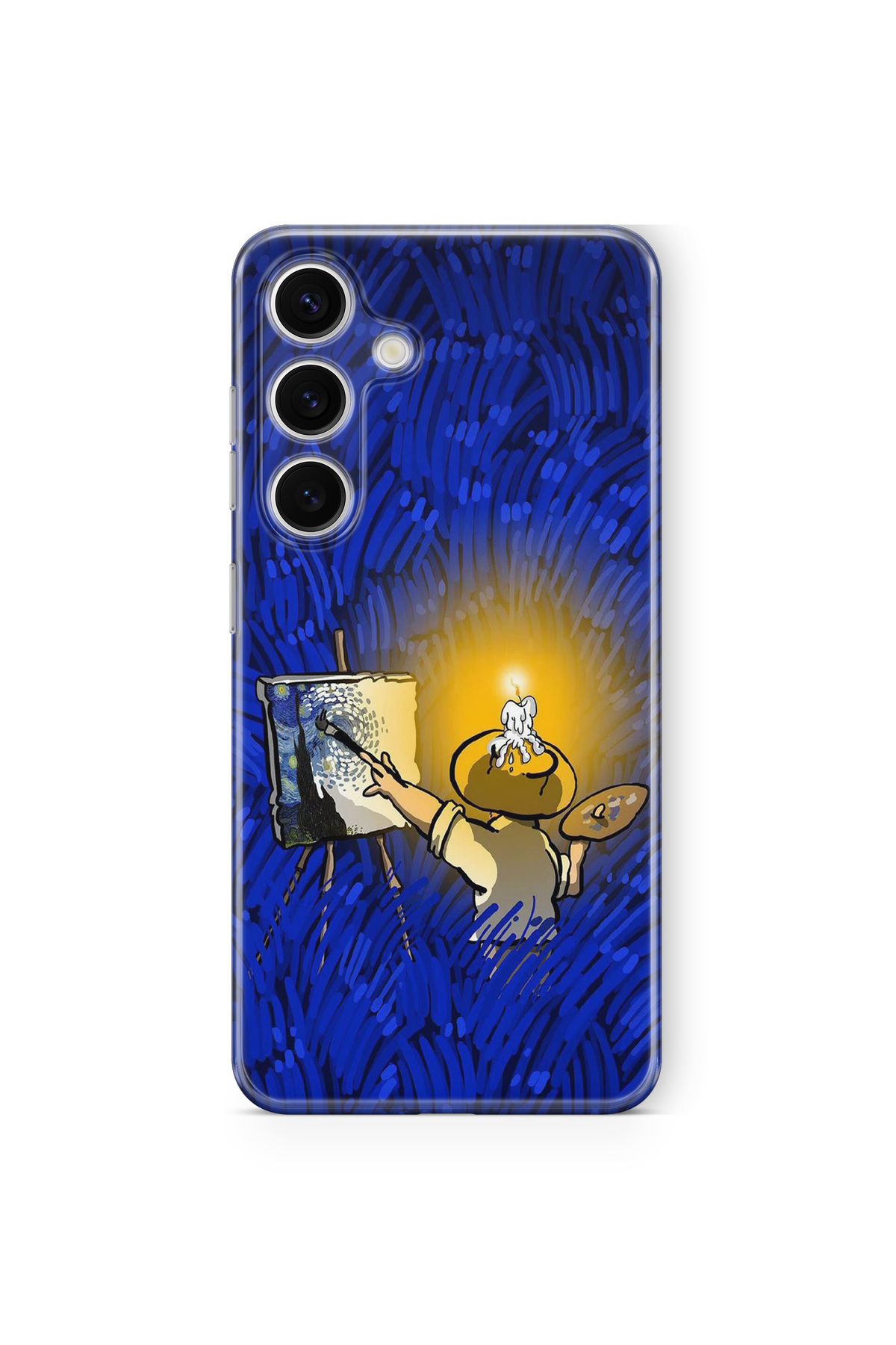 Space Star Samsung Galaxy A04s Uyumlu Van Gogh Tasarım Baskılı Şeffaf Kılıf