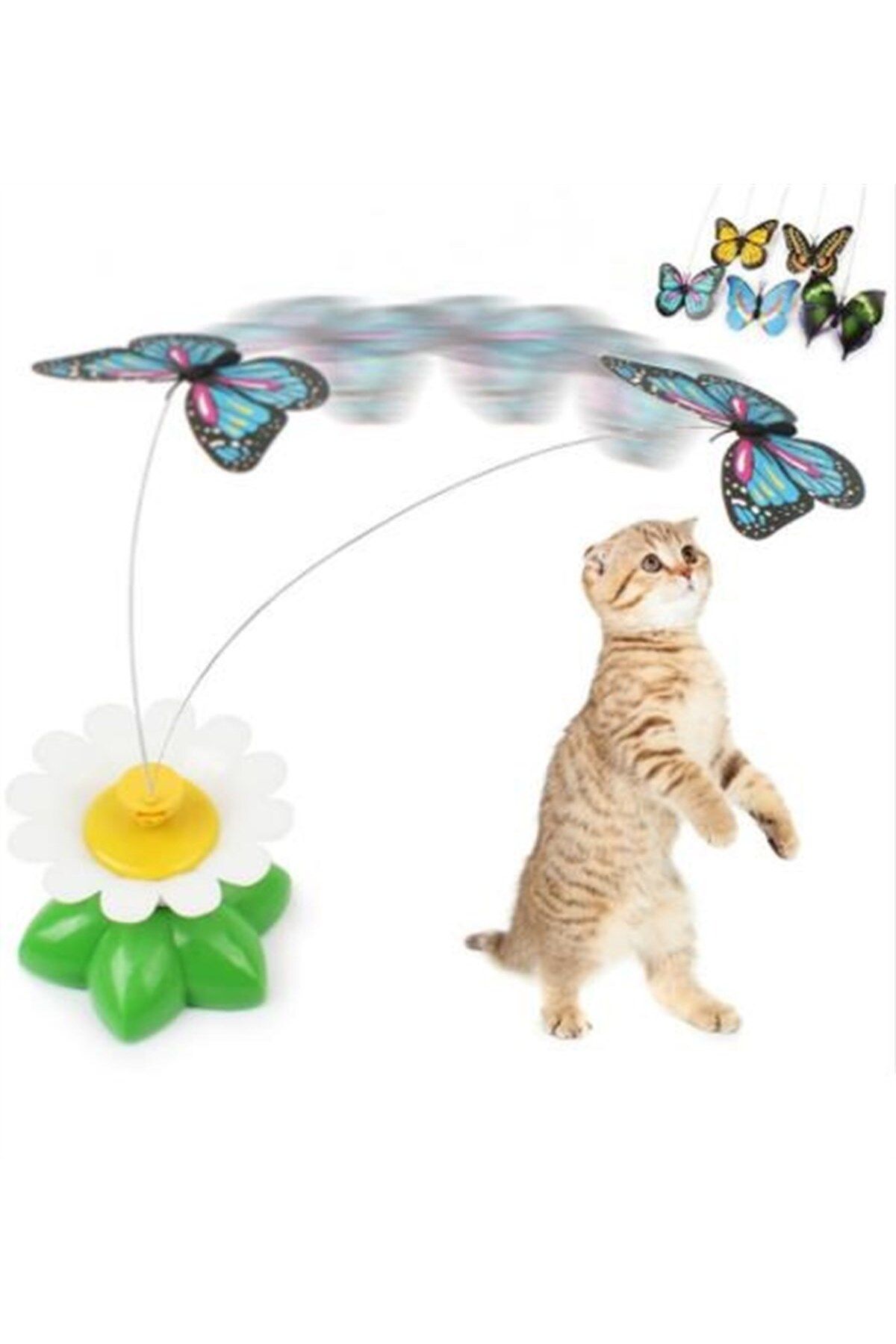 Shop58 Hareketli Dönen Kelebek - Kedi Oyuncağı ( Pille Çalışır) (4172)