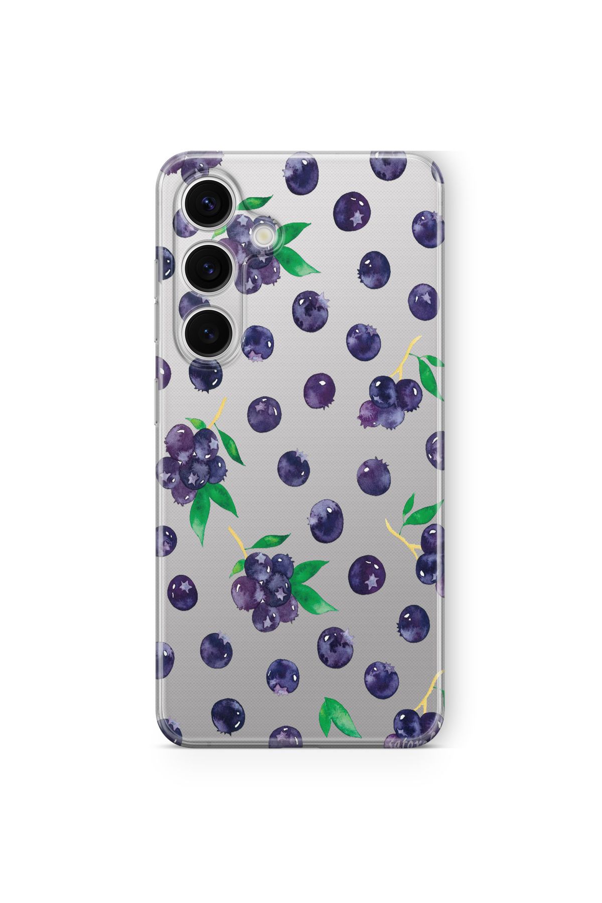 Space Star Samsung Galaxy A15 Uyumlu Blueberry Tasarım Baskılı Şeffaf Kılıf
