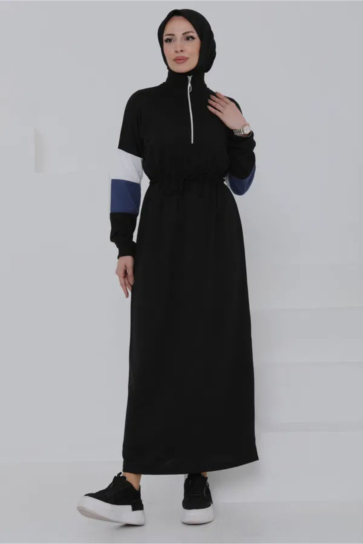 Butik Garnili Fermuarlı Elbise - 27047
