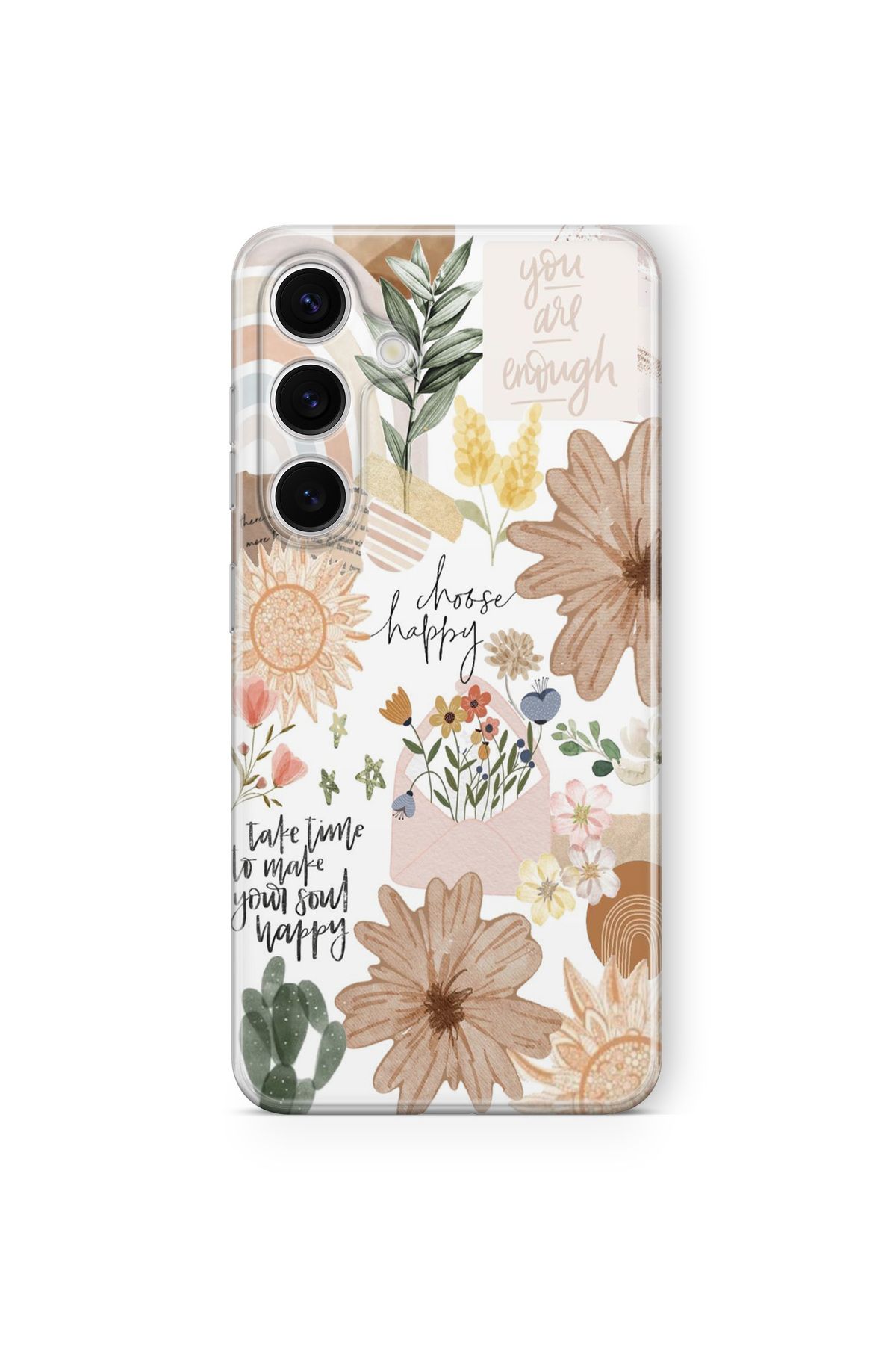 Space Star Samsung Galaxy A14 Uyumlu Choose Happy Tasarım Baskılı Şeffaf Kılıf