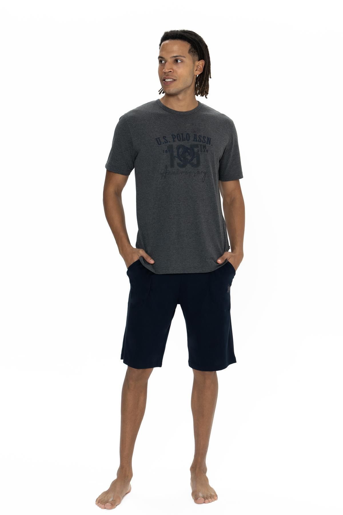 U.S. Polo Assn. U.S. Polo Erkek T-shirt ve Cepli Şort Takım, Kısakol, Bisiklet Yaka, Cep Detaylı