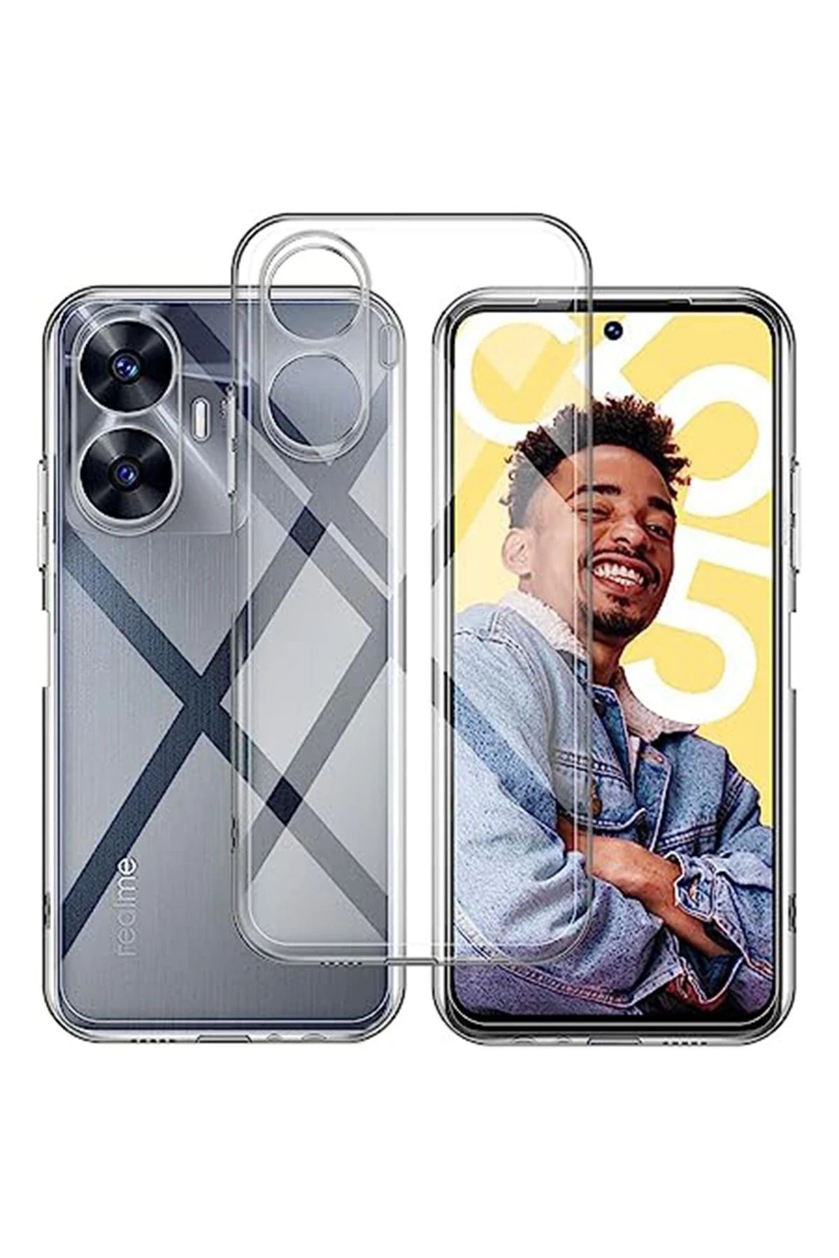 NewFace Realme C55 Kılıf Lüx Şeffaf Silikon NRMSA