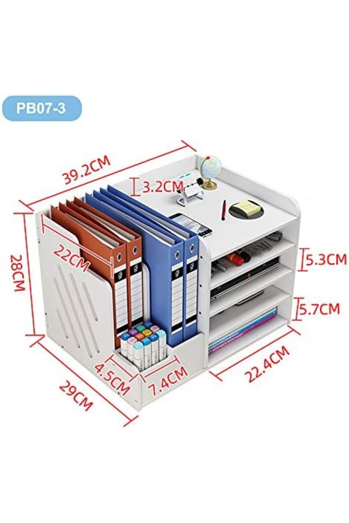 Generic-White Desktop Organizer Rack – Multipurpose File Tray Storage Shelf for Home, Office, School Use 7