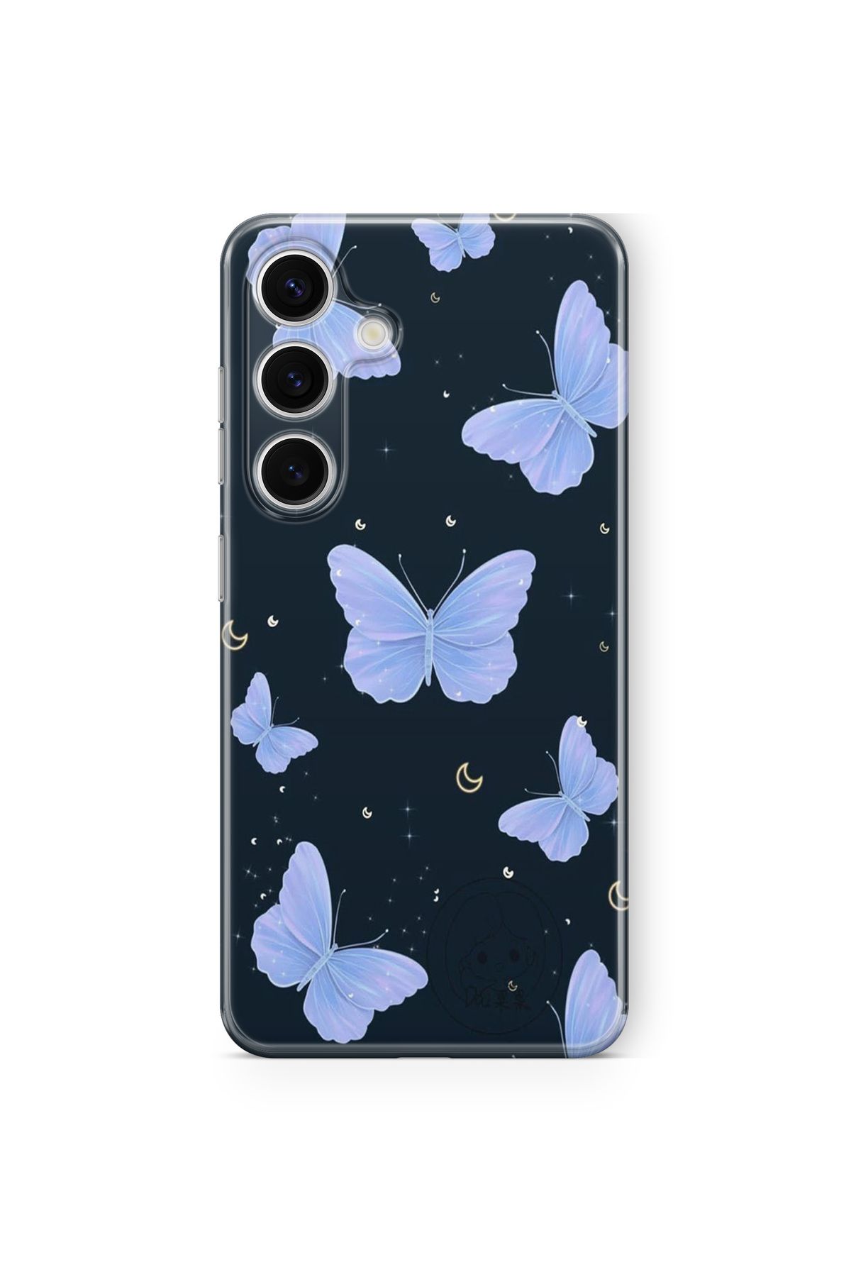 Space Star Samsung Galaxy A15 Uyumlu Mor Kelebek Tasarım Baskılı Şeffaf Kılıf