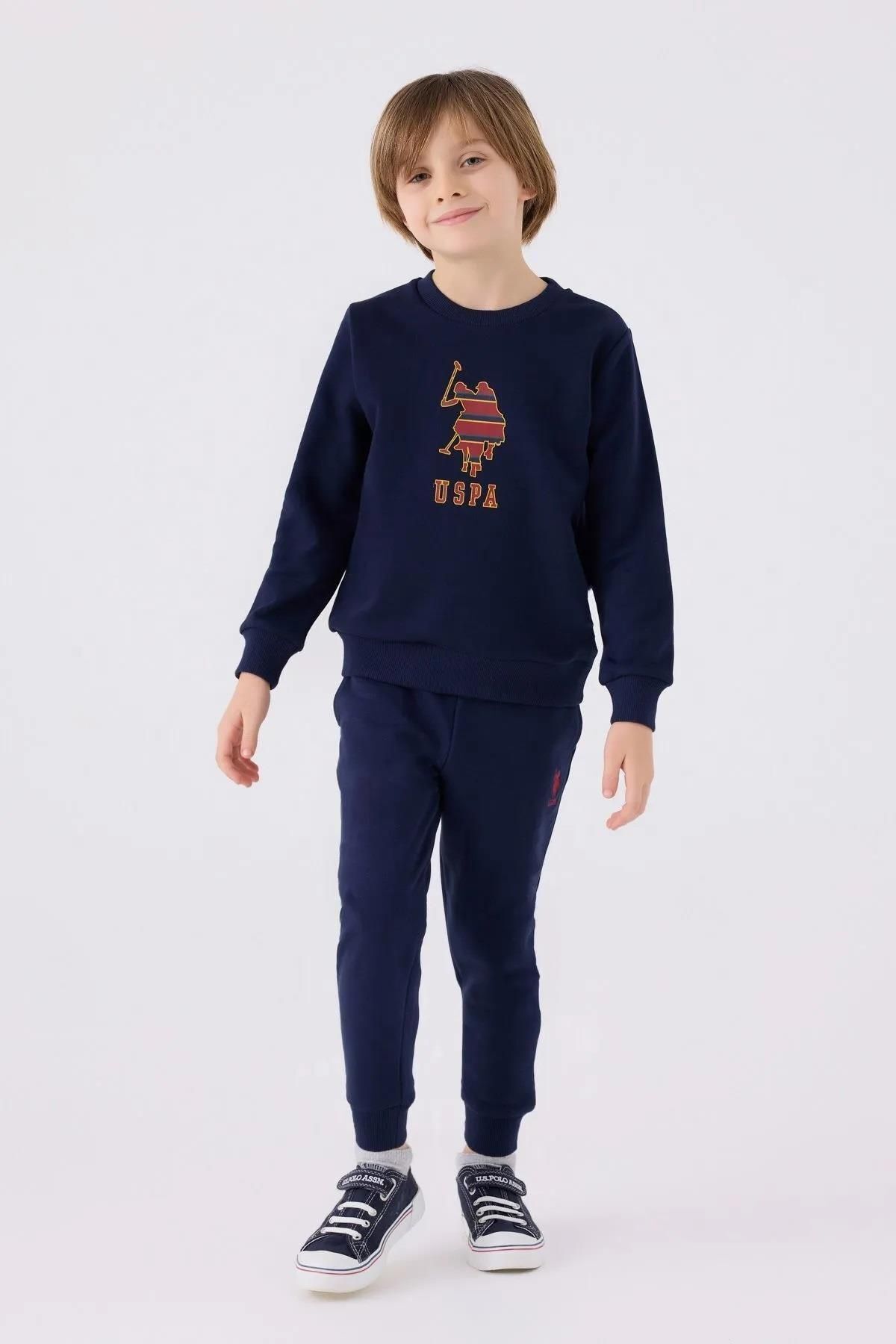 U.S. Polo Assn. U.S. Polo Assn. 3 İplik Şardonlu Kışlık Erkek Çocuk Pijama Takım