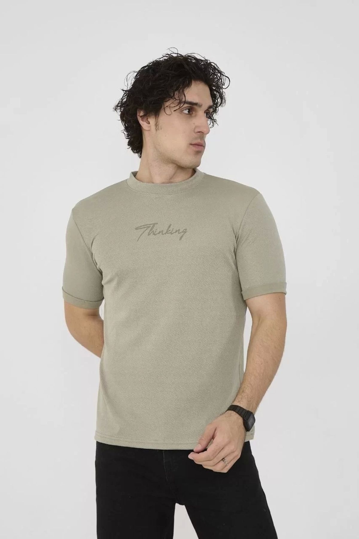 CVS Unisex Bisiklet Yaka Slim fit T-Shirt- Açık Yeşil