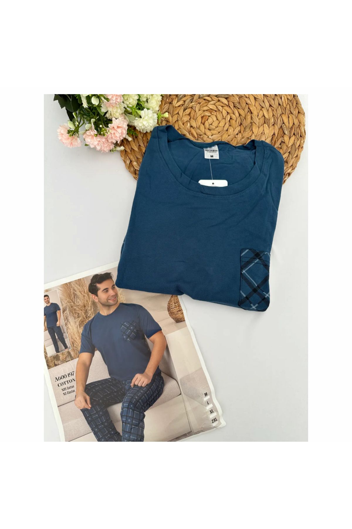 Butik Erkek Kısa Kollu Rahat Pijama Takımı