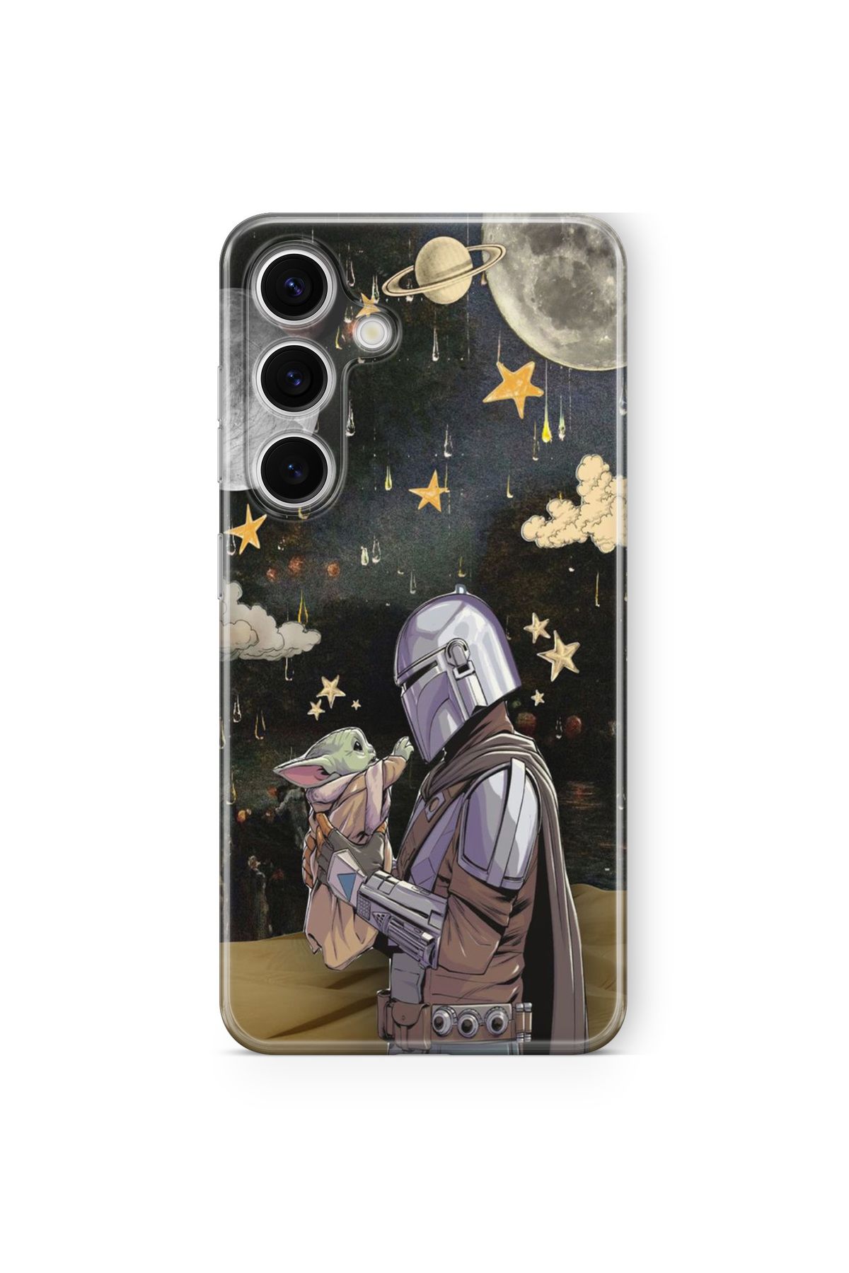 Space Star Samsung Galaxy A04s Uyumlu The Mandalorian Tasarım Baskılı Şeffaf Kılıf
