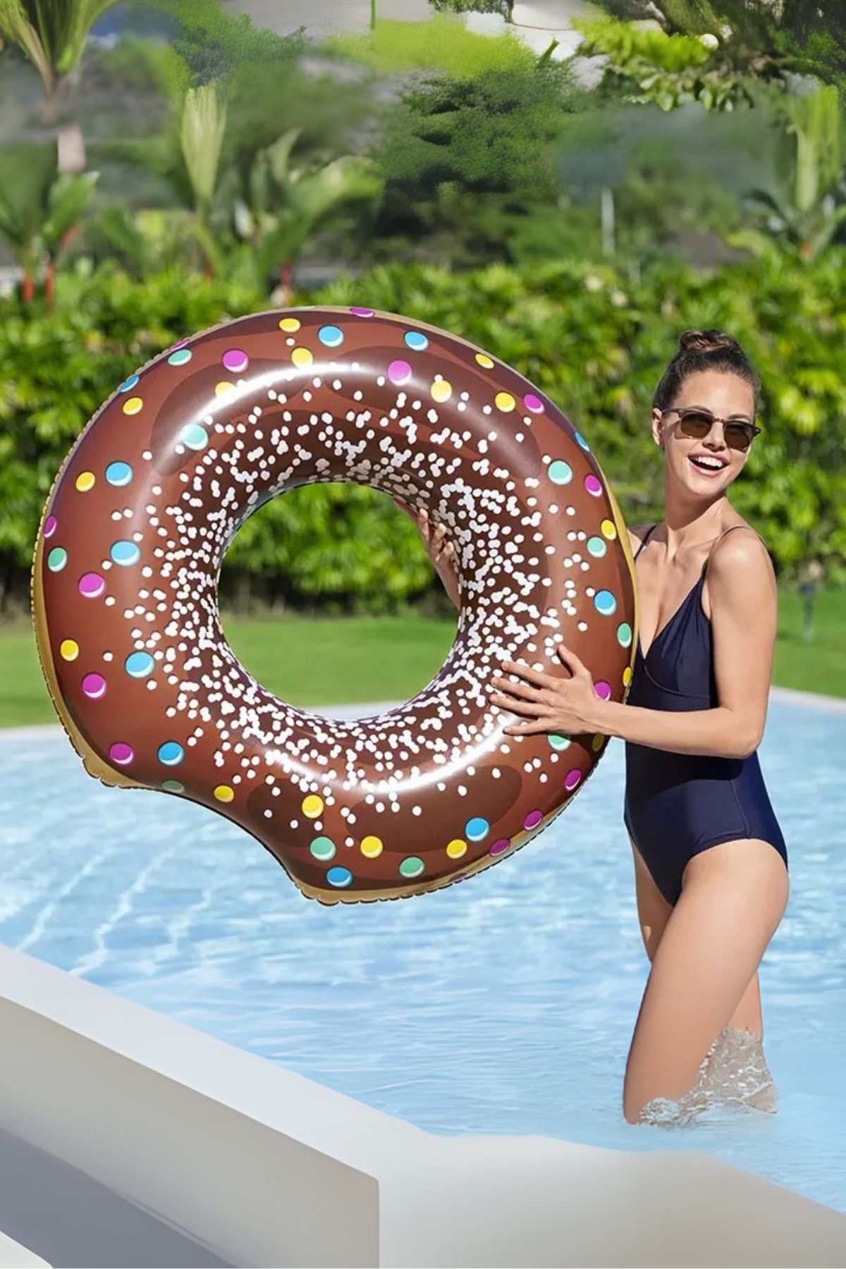 TUENGİ STORE 12+ Yaş Dev Boy Donut Simit Şişme Deniz Havuz Simidi 119 cm