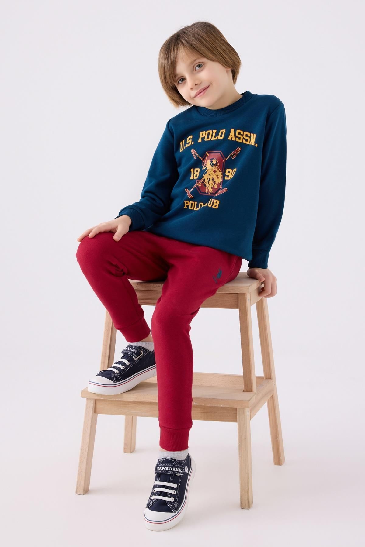U.S. Polo Assn. 3 İplik Şardonlu Erkek Çocuk Pijama Takım