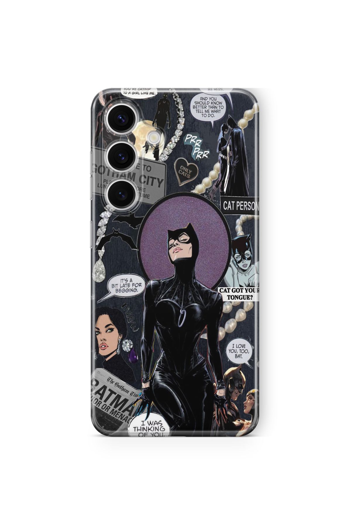 Space Star Samsung Galaxy A14 Uyumlu Catwoman Tasarım Baskılı Şeffaf Kılıf
