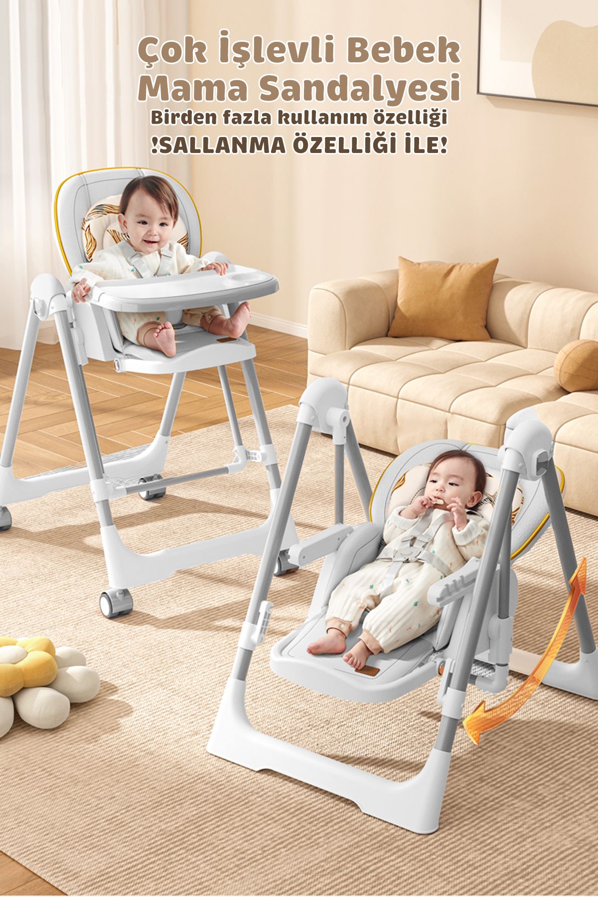 baby storch designed for your baby Baby Storch - Mama Sandalyesi - Sallanabilir Tekerlekli Katlanabilir