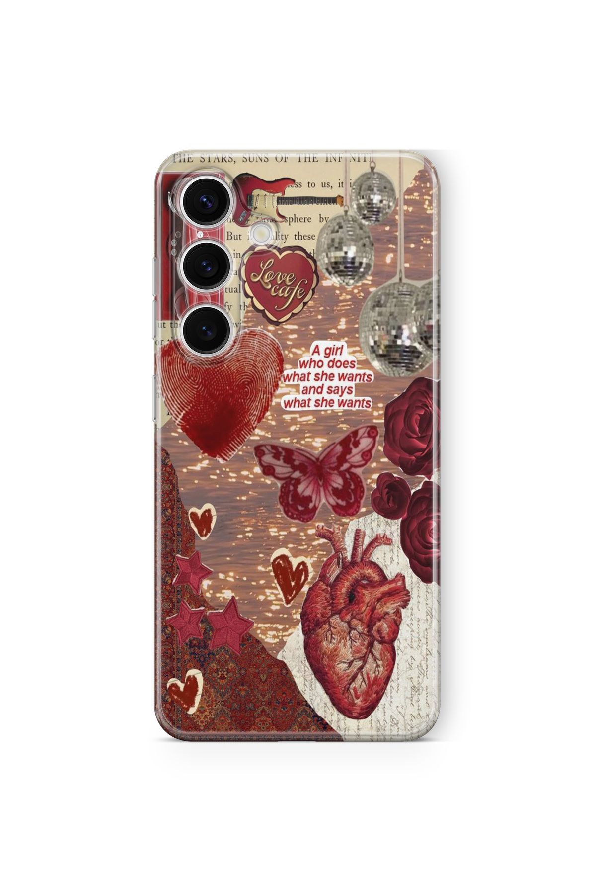 Space Star Samsung Galaxy A04s Uyumlu Love Cafe Tasarım Baskılı Şeffaf Kılıf