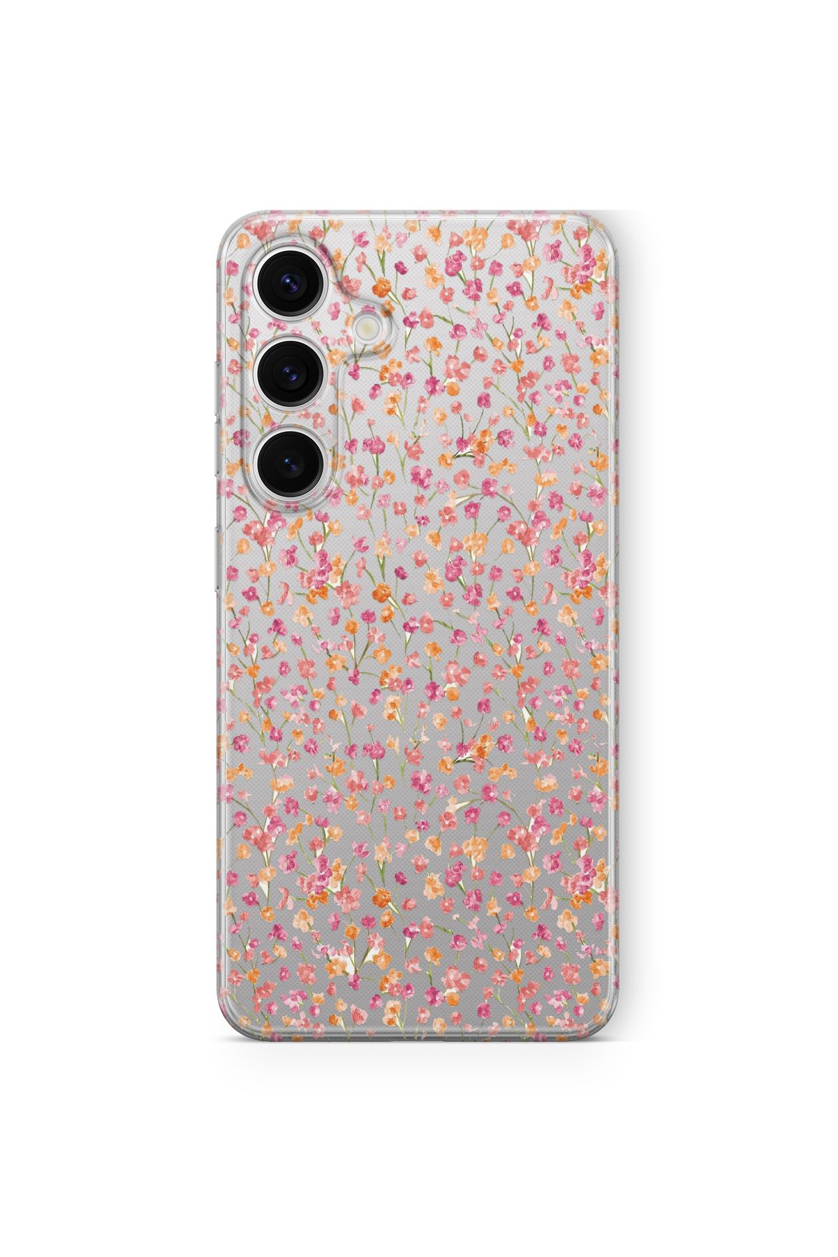 Space Star Samsung Galaxy A04s Uyumlu Çiçekler Tasarım Baskılı Şeffaf Kılıf