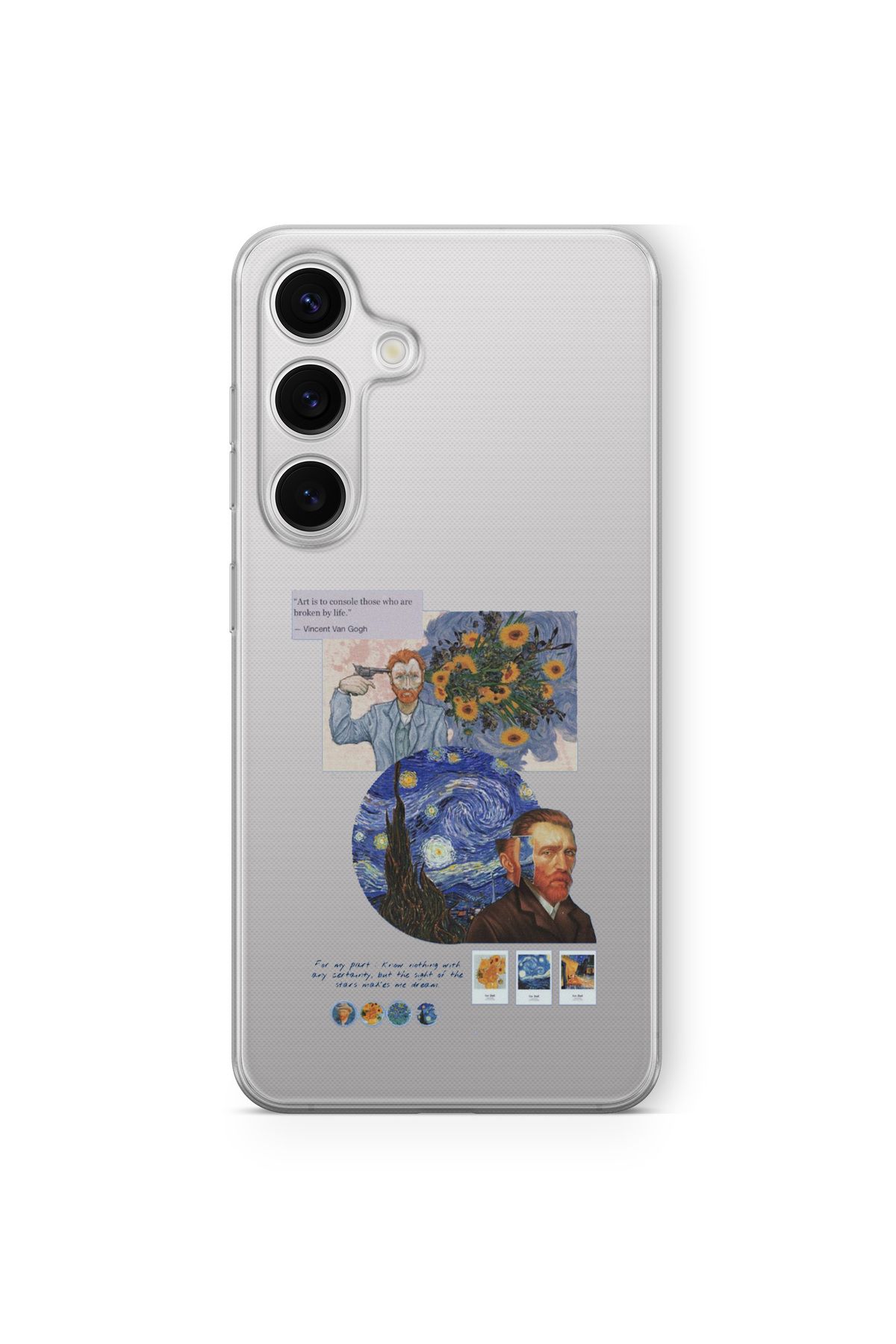 Space Star Samsung Galaxy A04s Uyumlu Vincent Van Gogh Tasarım Baskılı Şeffaf Kılıf