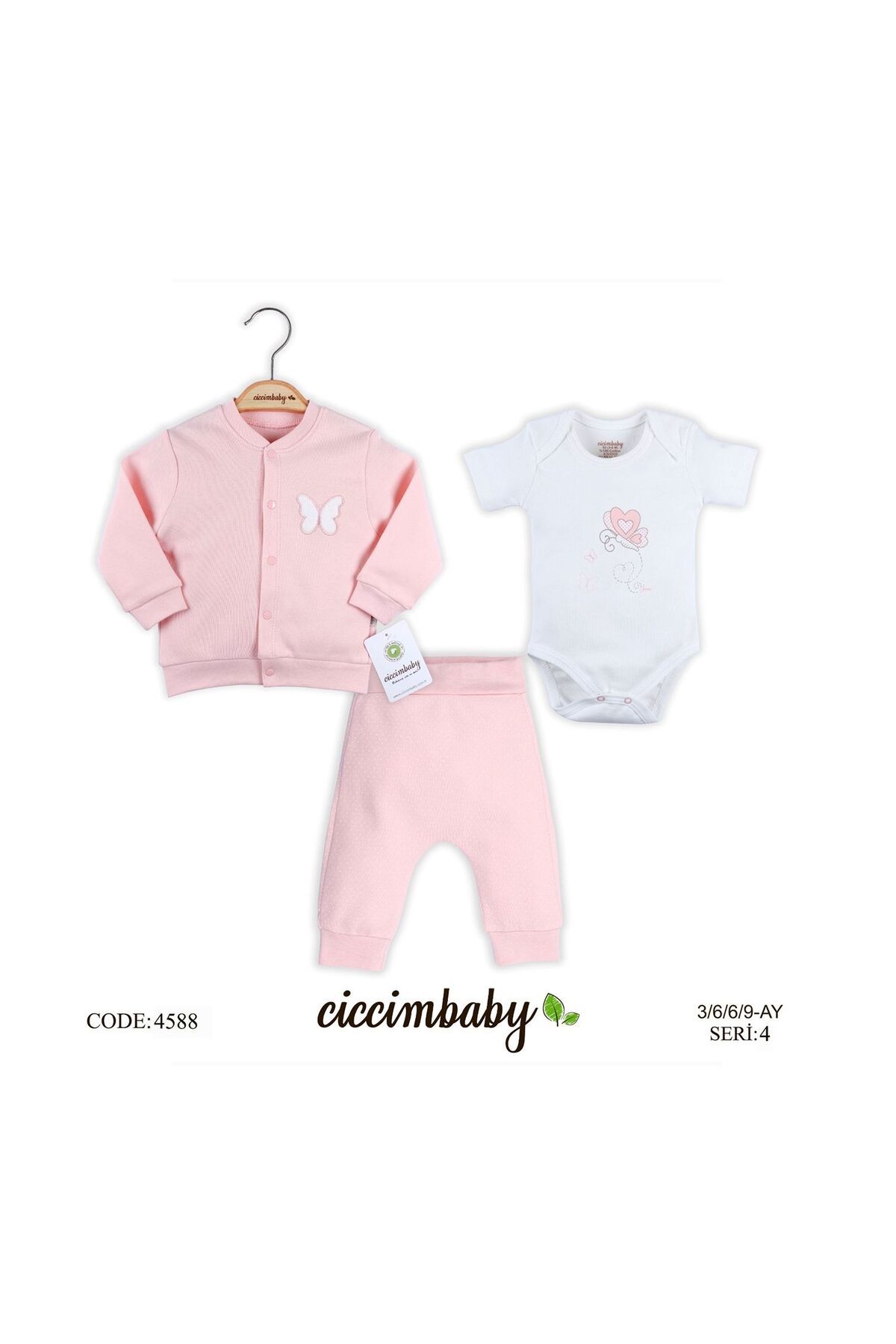 Ciccim Baby 4588 Zıbın Takım Pembe