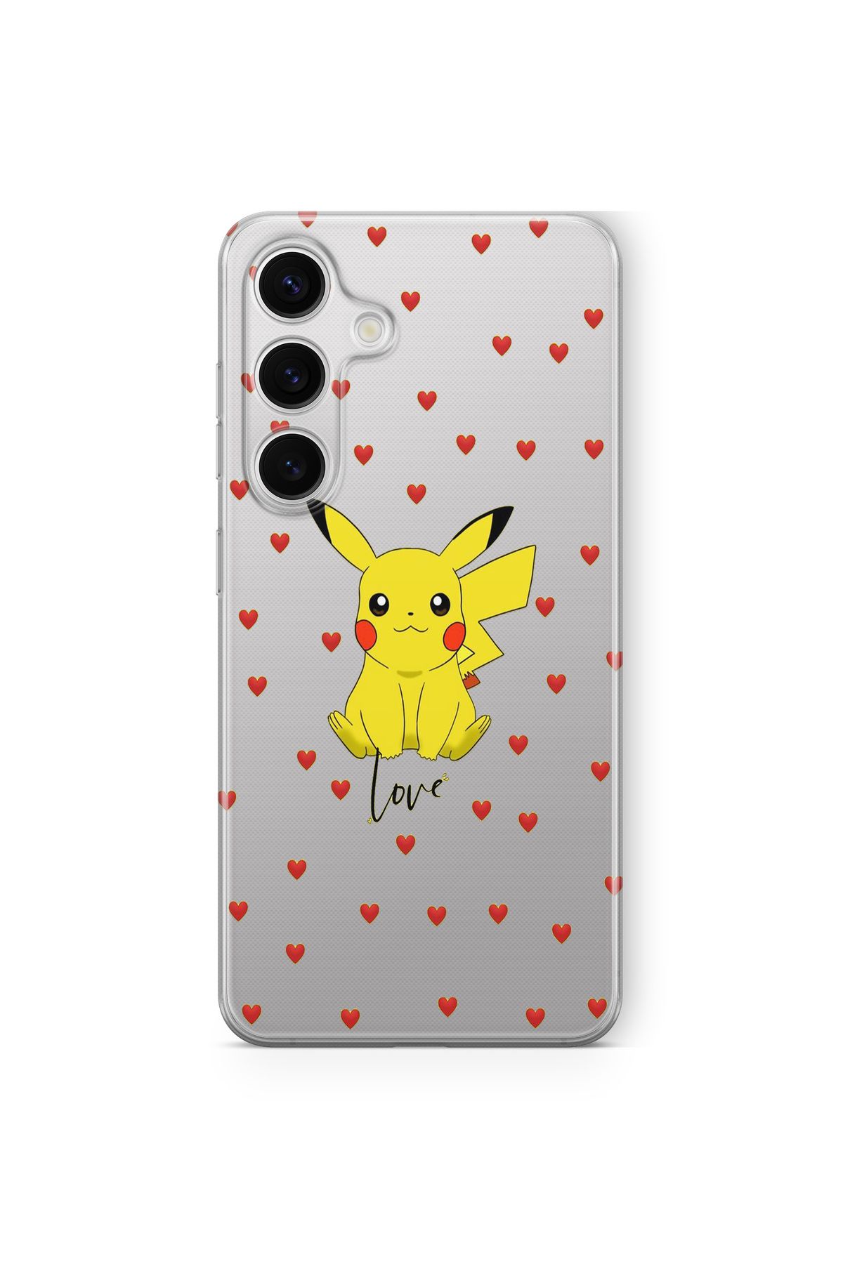 Space Star Samsung Galaxy S23 Uyumlu Pikachu 2 Tasarım Baskılı Şeffaf Kılıf
