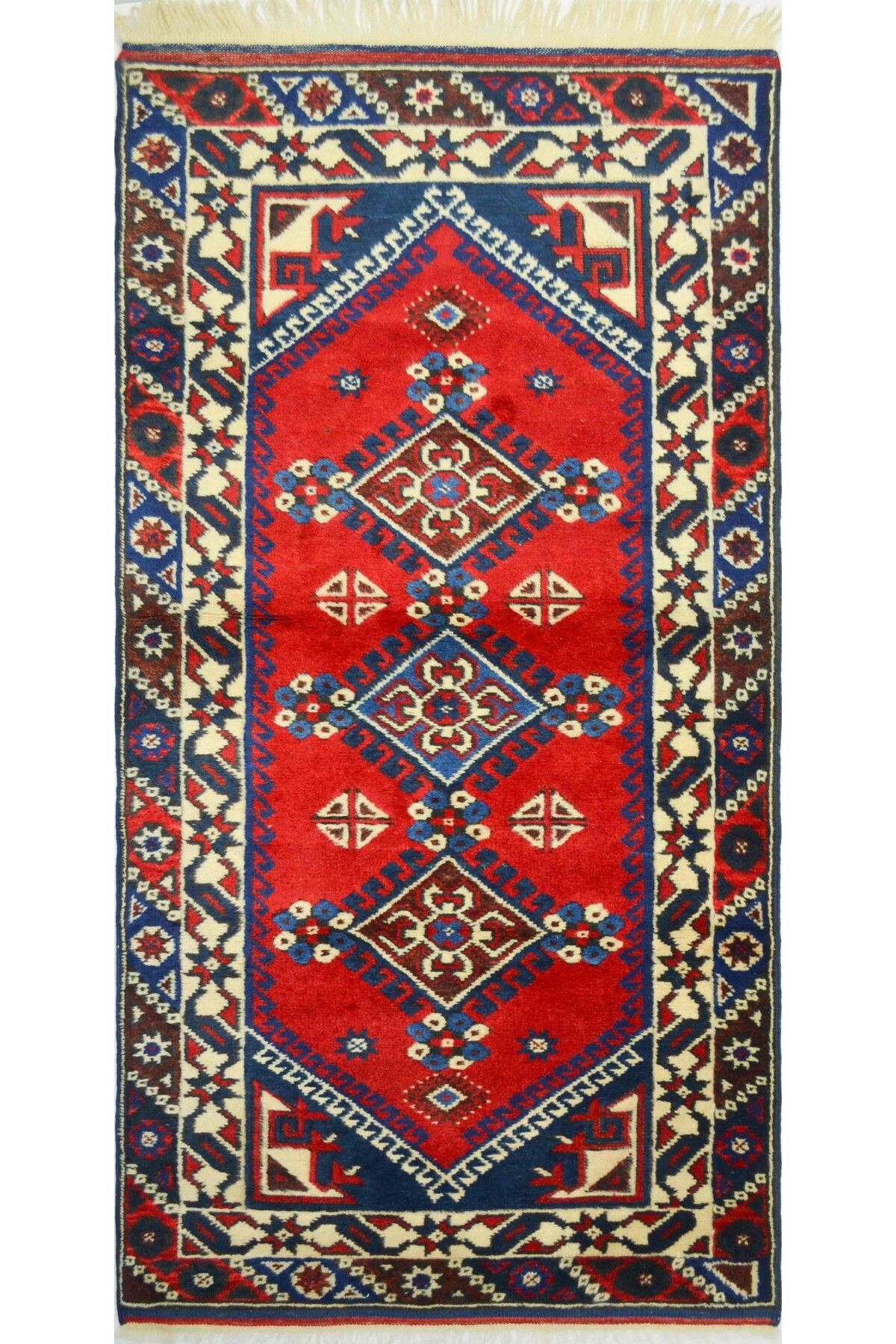 Handmade Antalya Döşemealtı El Dokuma Yolluk Kırmızı Renk 80x170 cm (1.36 m²)