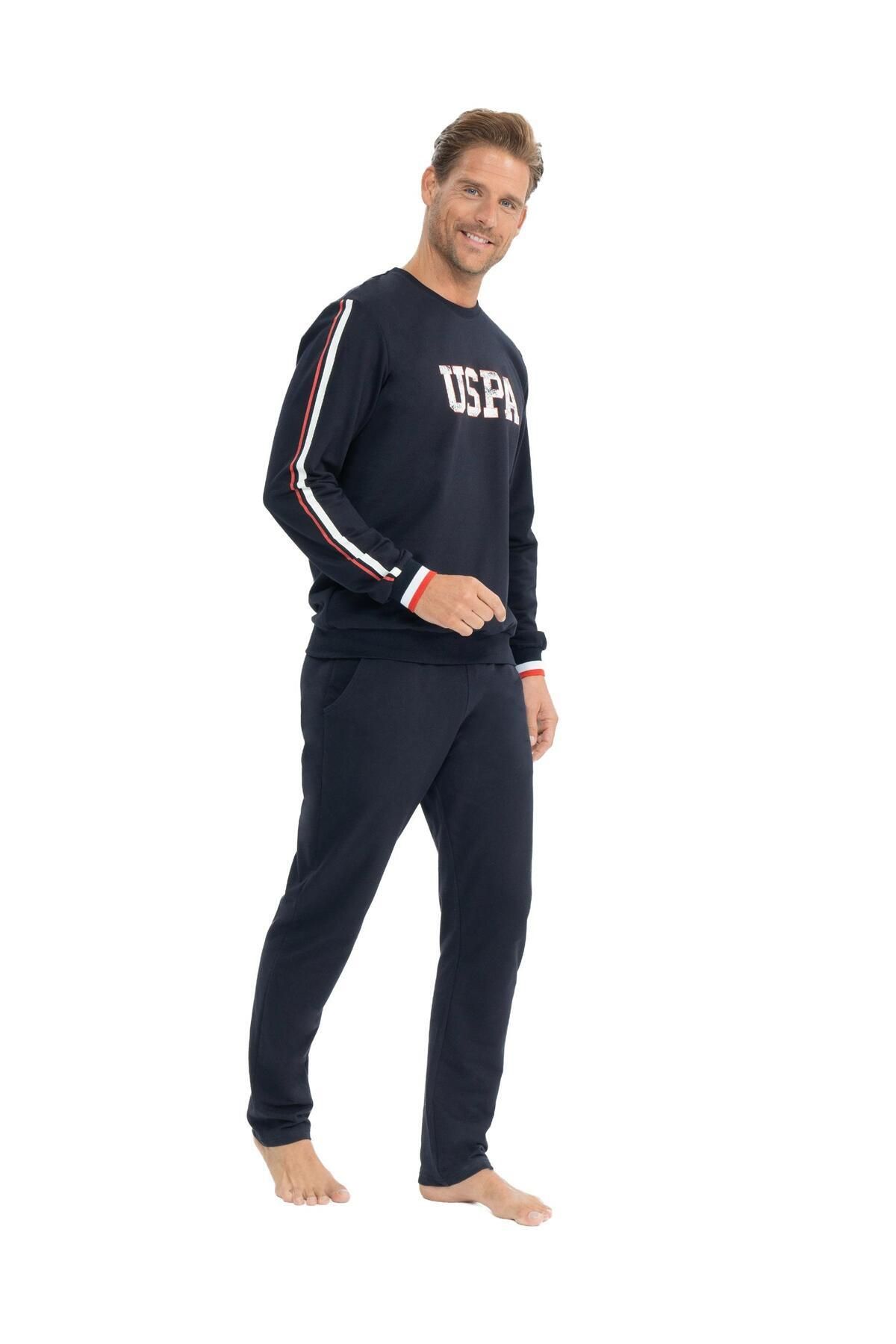 U.S. Polo Assn. Erkek %100 Pamuk 2 İplik Dokuma Ev Giyim Pijama Takım