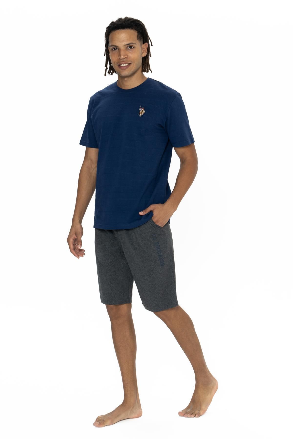 U.S. Polo Assn. U.S. Polo Erkek Şortlu Takım, Bisiklet Yaka, Kısakol, T-shirt ve Cepli Şort Takım