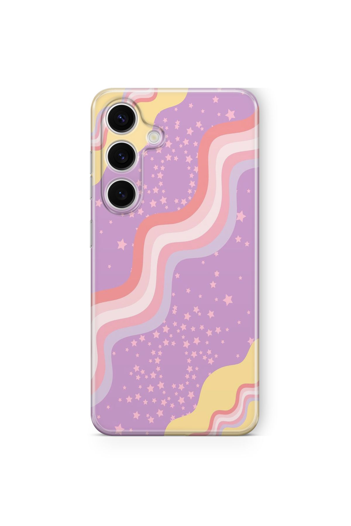 Space Star Samsung Galaxy A04s Uyumlu Geçişli Pastel Tasarım Baskılı Şeffaf Kılıf