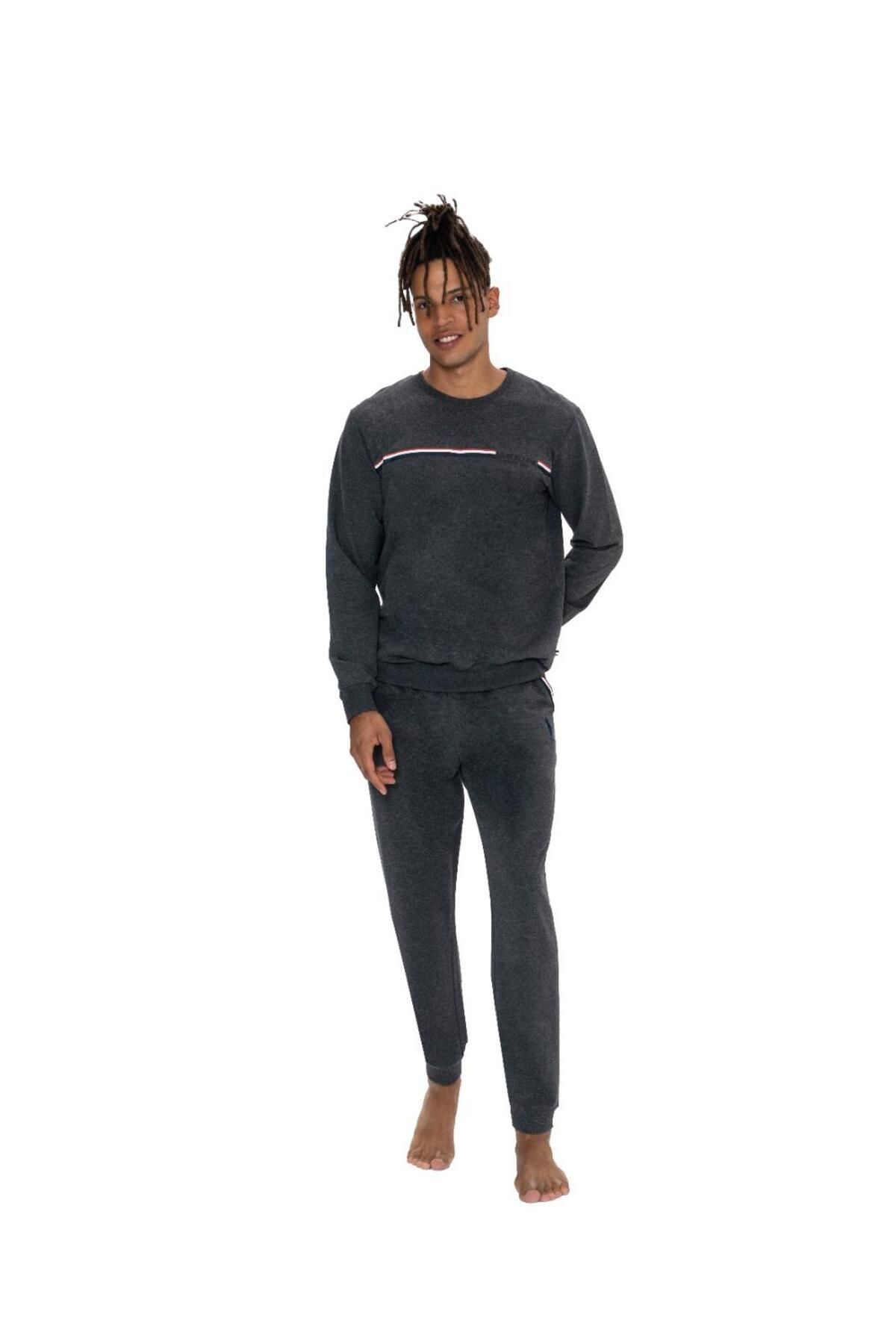 U.S. Polo Assn. Us Polo 2 İplik, Bisiklet Yaka, Uzunkol, Manşet Kol, Dar Paça Pijama Takım