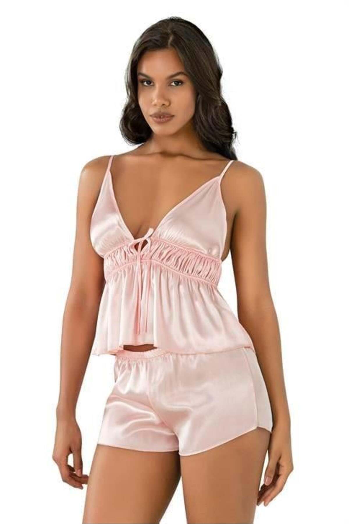 Shop58 Somon Saten Şort Takımı 9208
