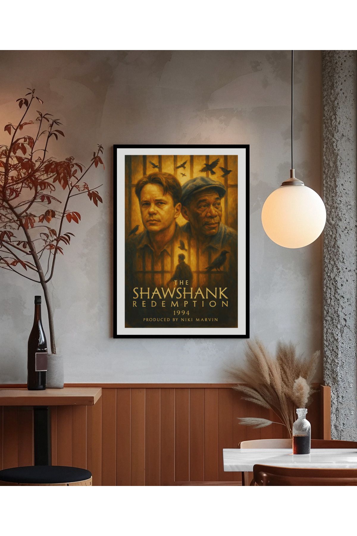 Norddesign Çerçeveli Poster Tablo Duvar Dekorasyonu - Kült Filmler - The Shawshank Redemption (Esaretin Bedeli)