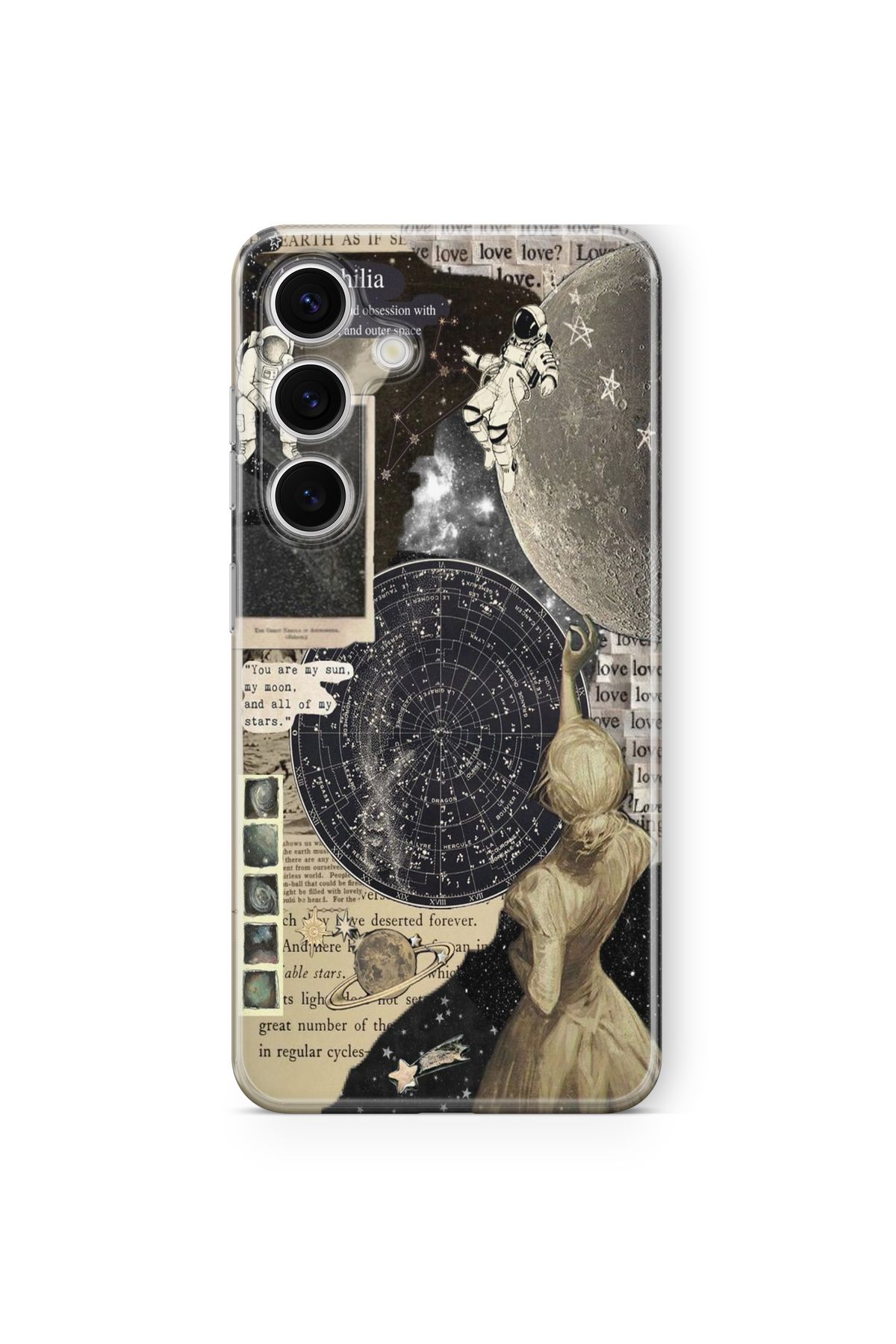 Space Star Samsung Galaxy A25 Uyumlu My Moon Tasarım Baskılı Şeffaf Kılıf