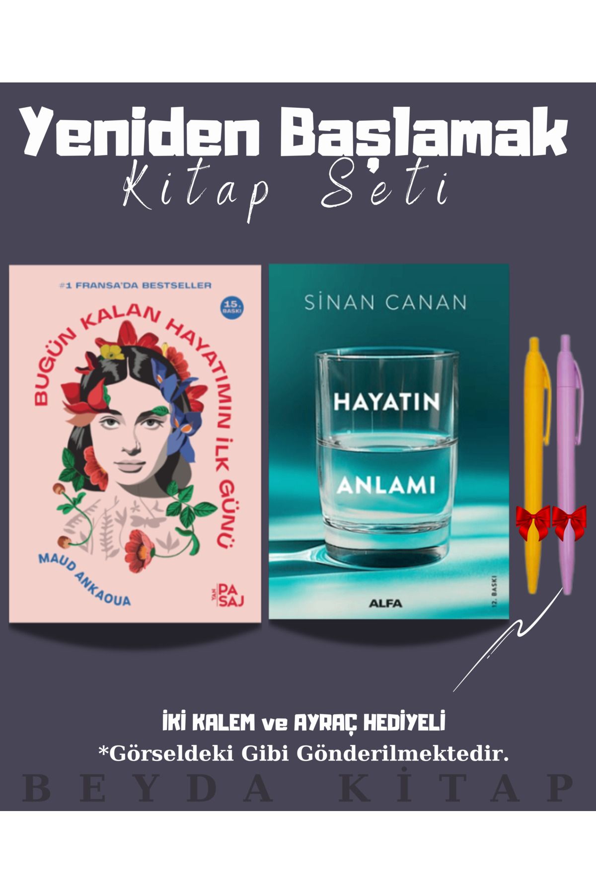 Yan Pasaj Yayınevi Bugün Kalan Hayatımın İlk Günü - Hayatın Anlamı - Kitap Seti - Kalemli