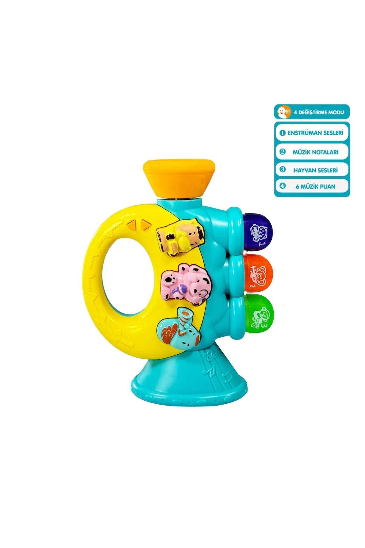 Vivaverse Sarı Işıklı ve Müzikli Trompet Bebek Piyanosu Eğitici Oyuncak