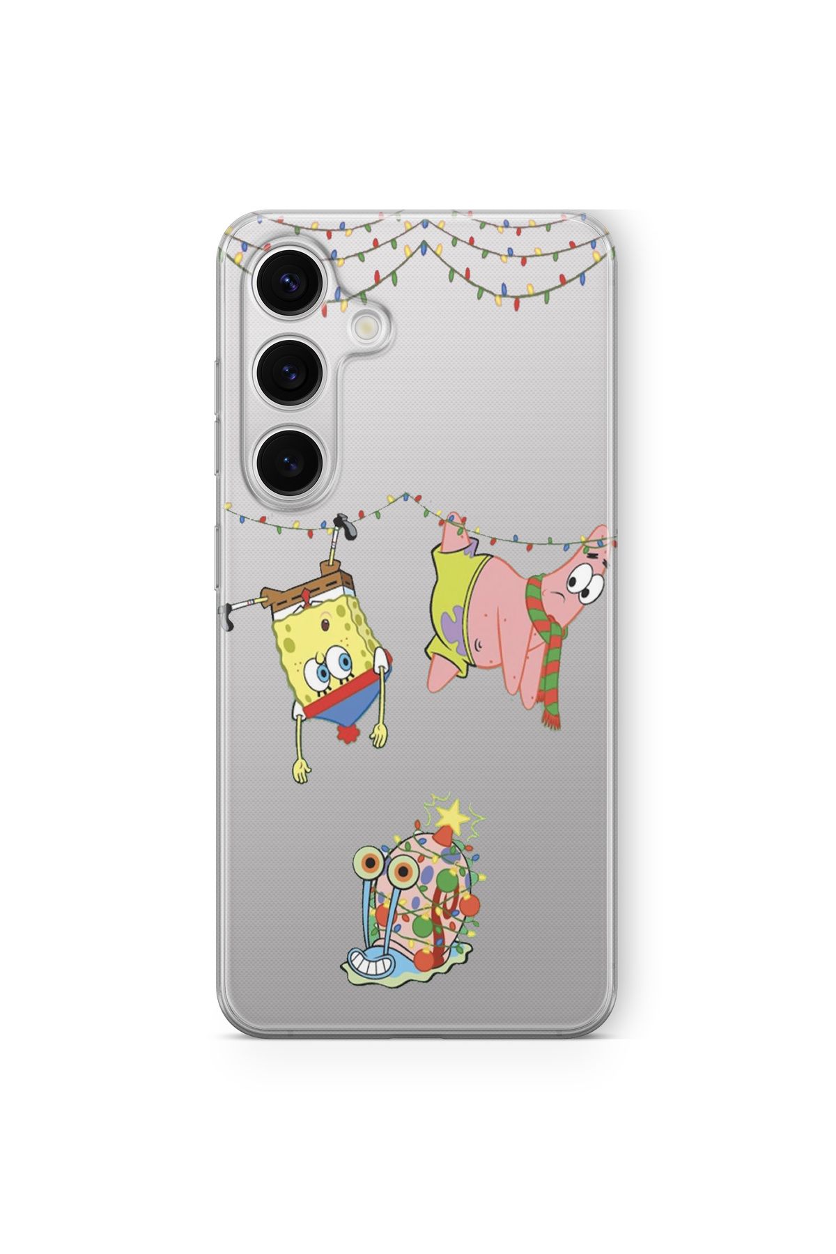 Space Star Samsung Galaxy S23 Uyumlu Sungerbob Tasarım Baskılı Şeffaf Kılıf