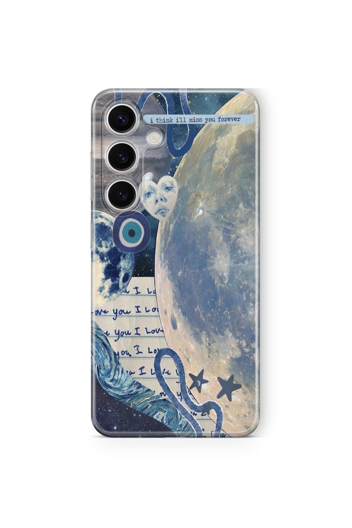 Space Star Samsung Galaxy A05S Uyumlu I'll Miss You Tasarım Baskılı Şeffaf Kılıf