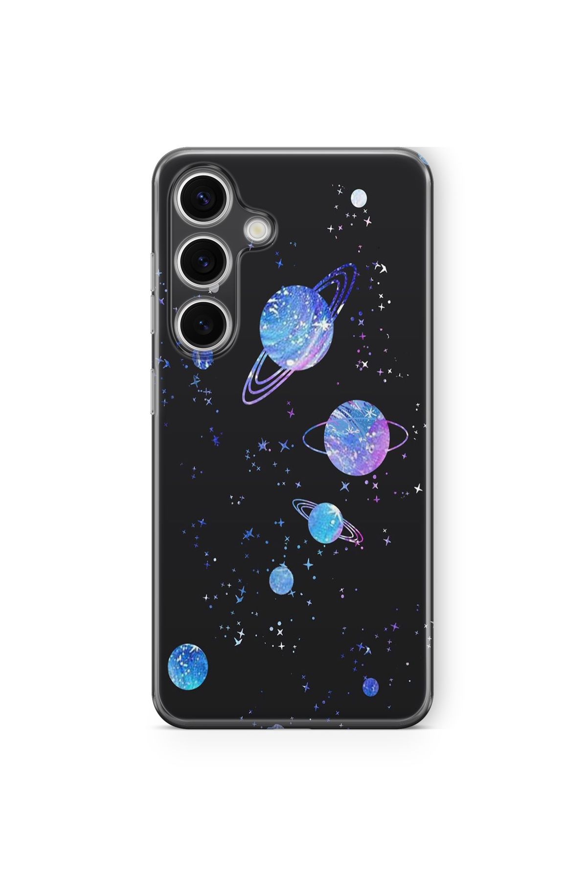 Space Star Samsung Galaxy A14 Uyumlu Space Tasarım Baskılı Şeffaf Kılıf