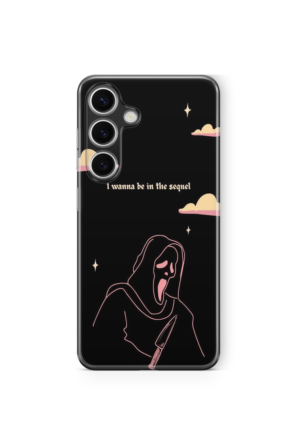 Space Star Samsung Galaxy A04s Uyumlu Çığlık Tasarım Baskılı Şeffaf Kılıf