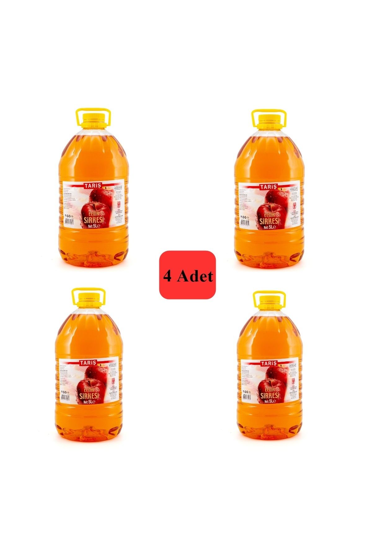 Tariş Elma Sirkesi 5 Lt Pet(Dar Ağızlı) 4 Adet