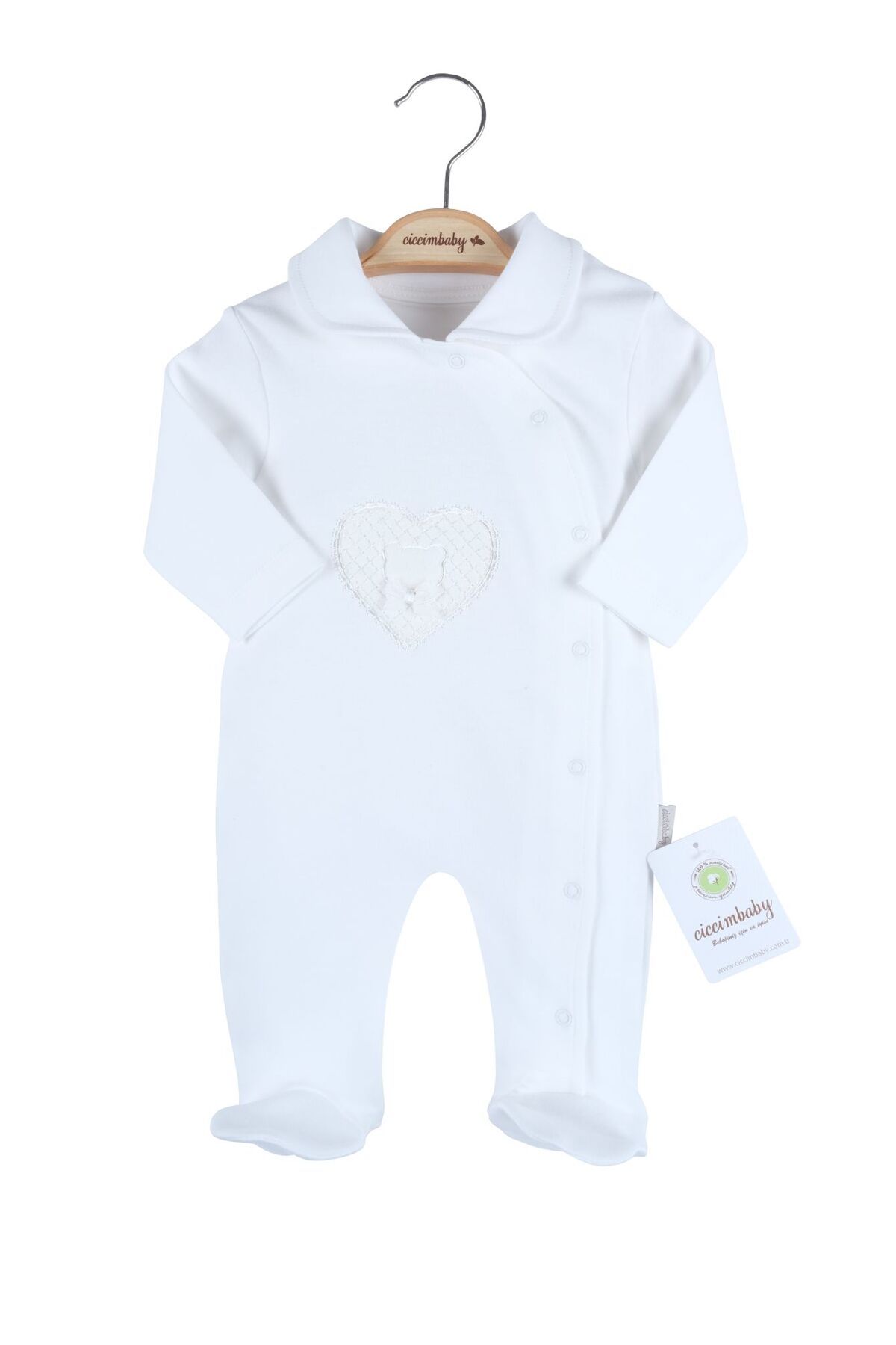 Ciccim Baby Kalpli Ayıcık Patikli Tulum 4750 Ekru